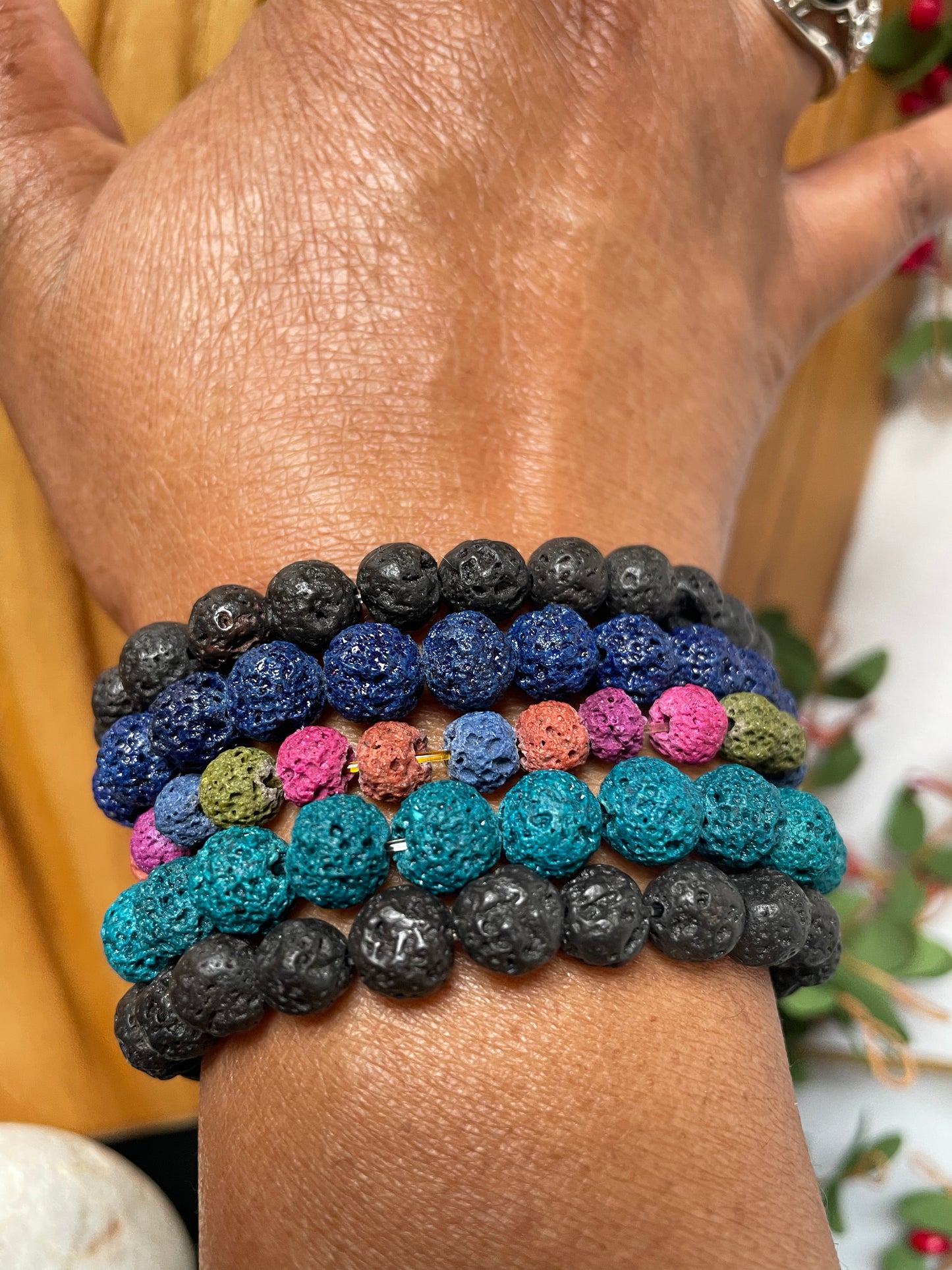 Lava, Blue Lava Stone, Healing Bracelet.