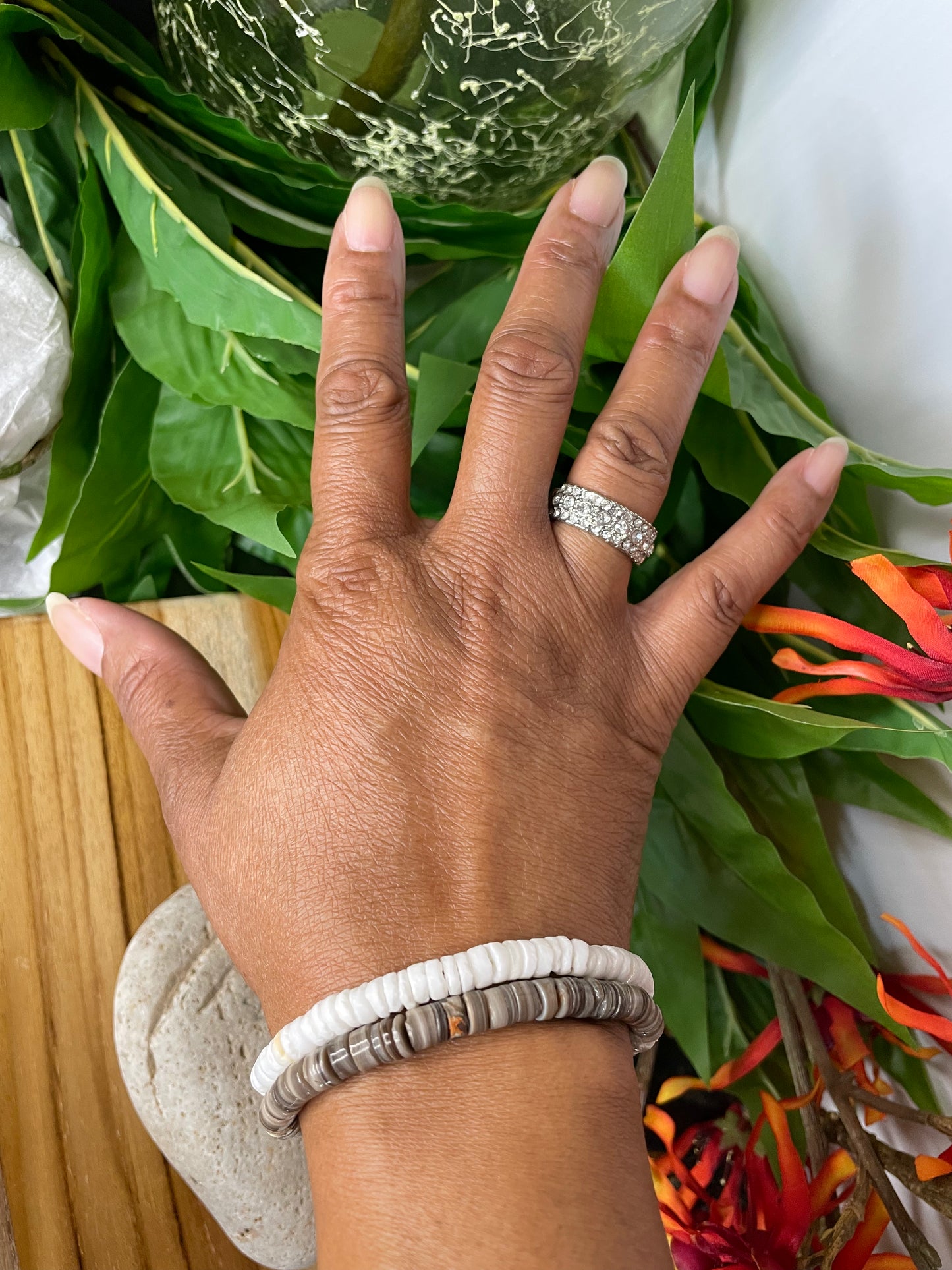Shell,  “Disk Grey” Healing Bracelet.