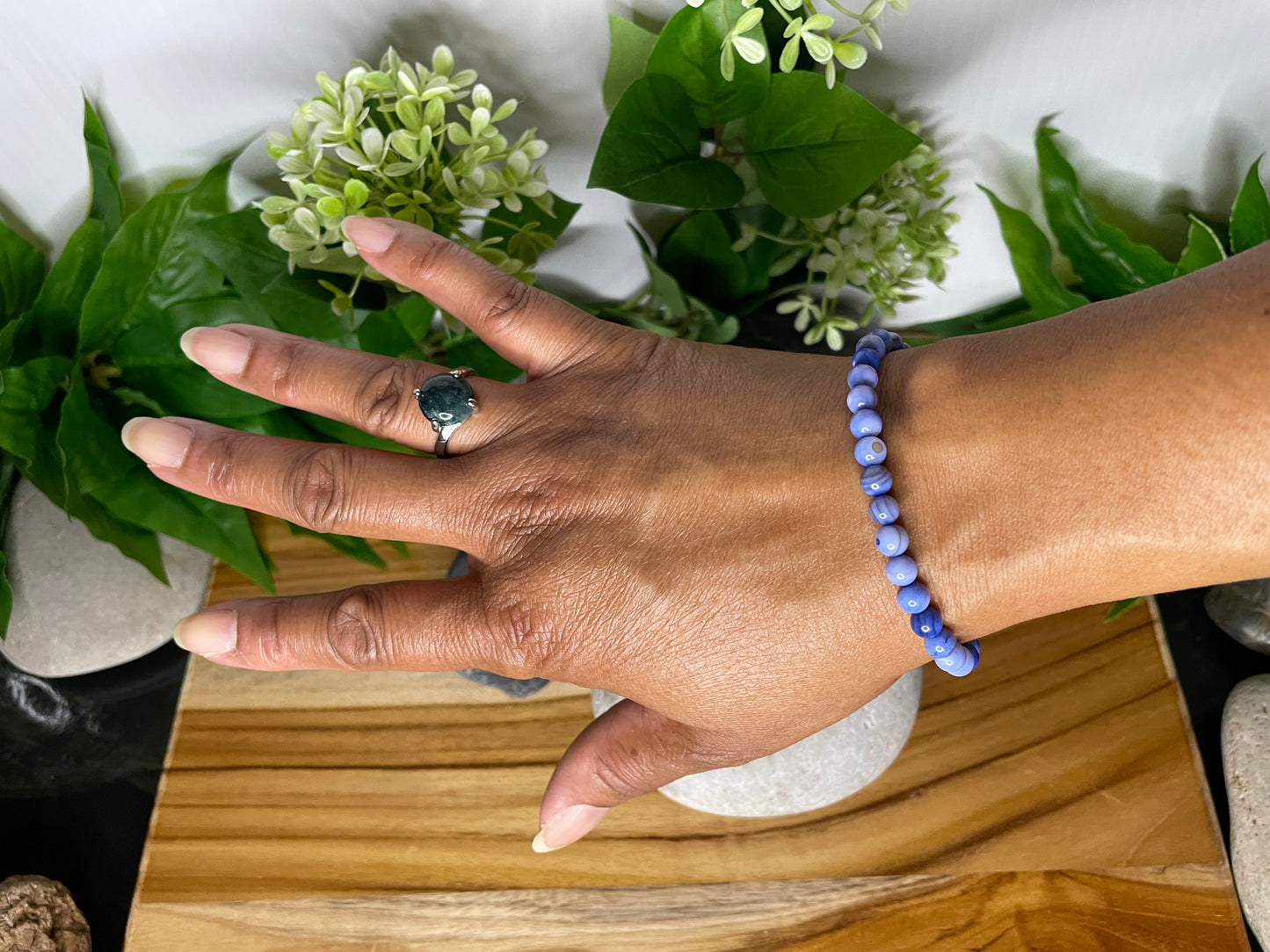 Shell, Light Blue Shell, Healing Bracelet.