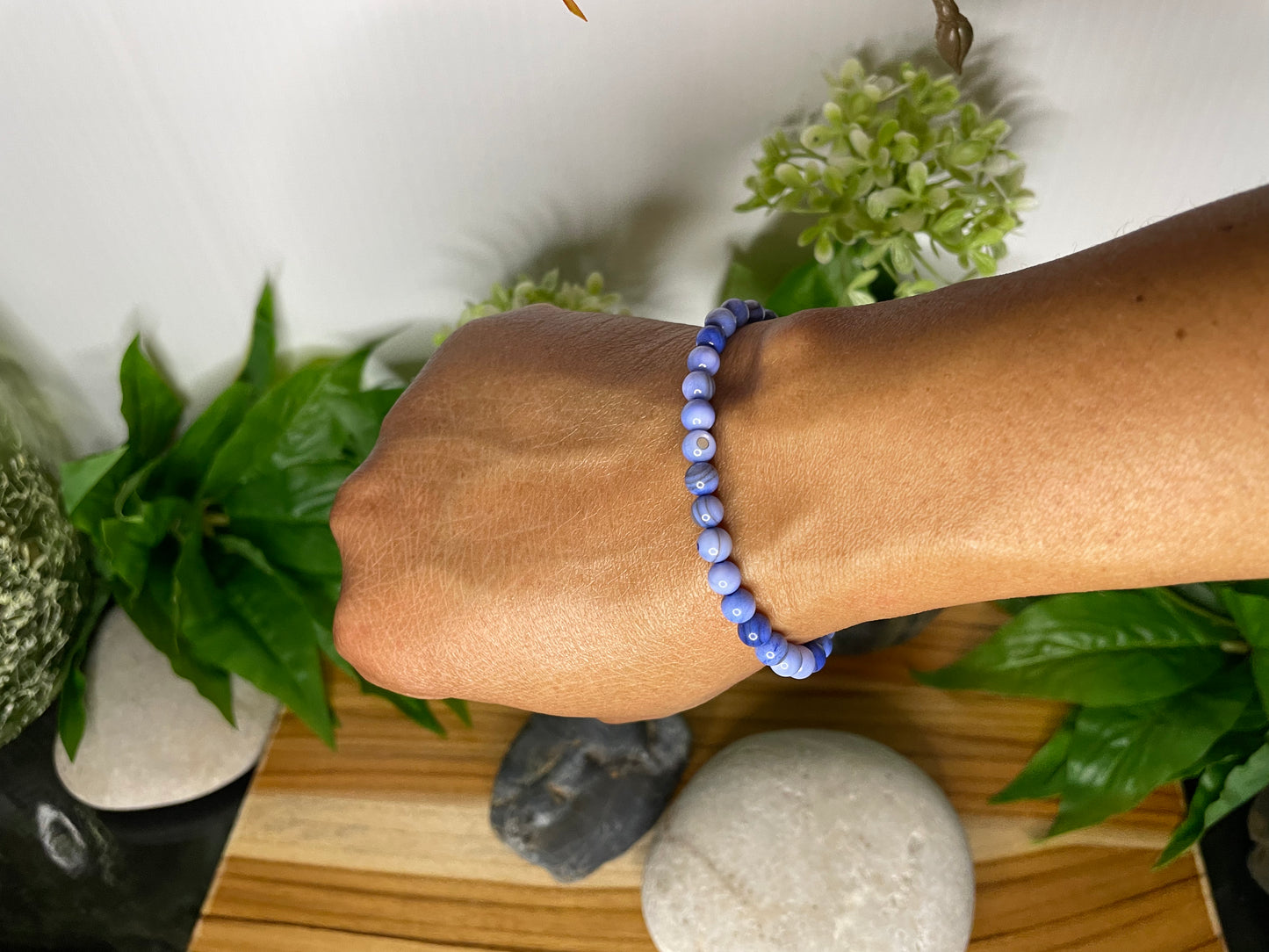 Shell, Light Blue Shell, Healing Bracelet.