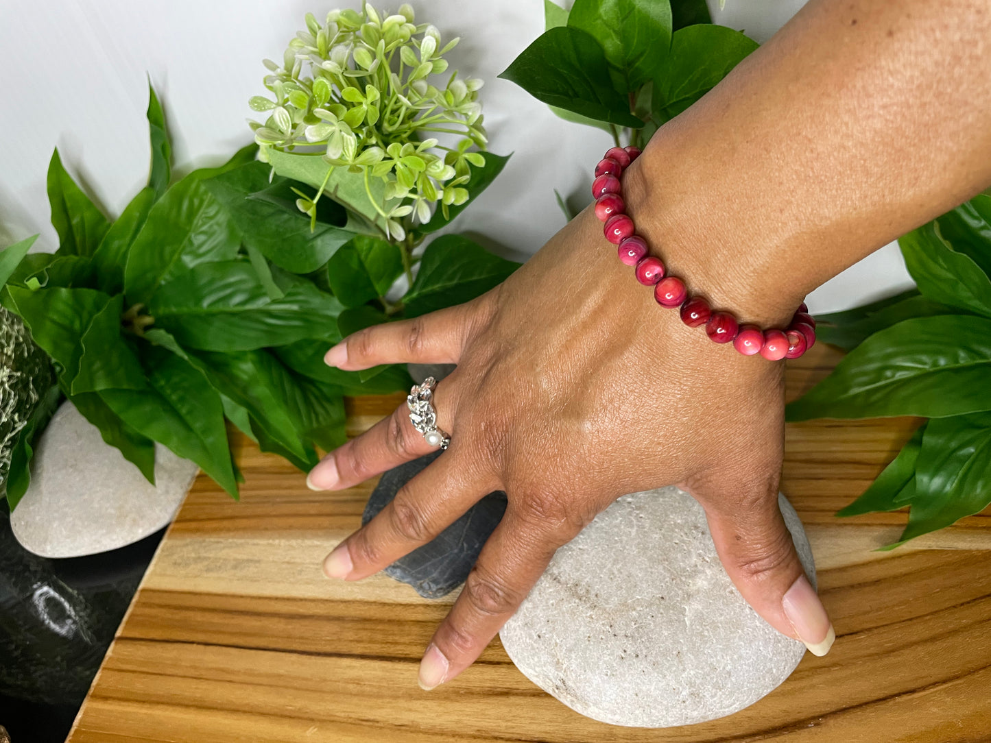 Shell, Purple Shell,  “Redish” Healing Bracelet.