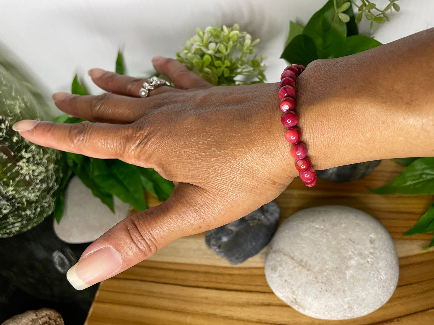 Shell, Purple Shell,  “Redish” Healing Bracelet.