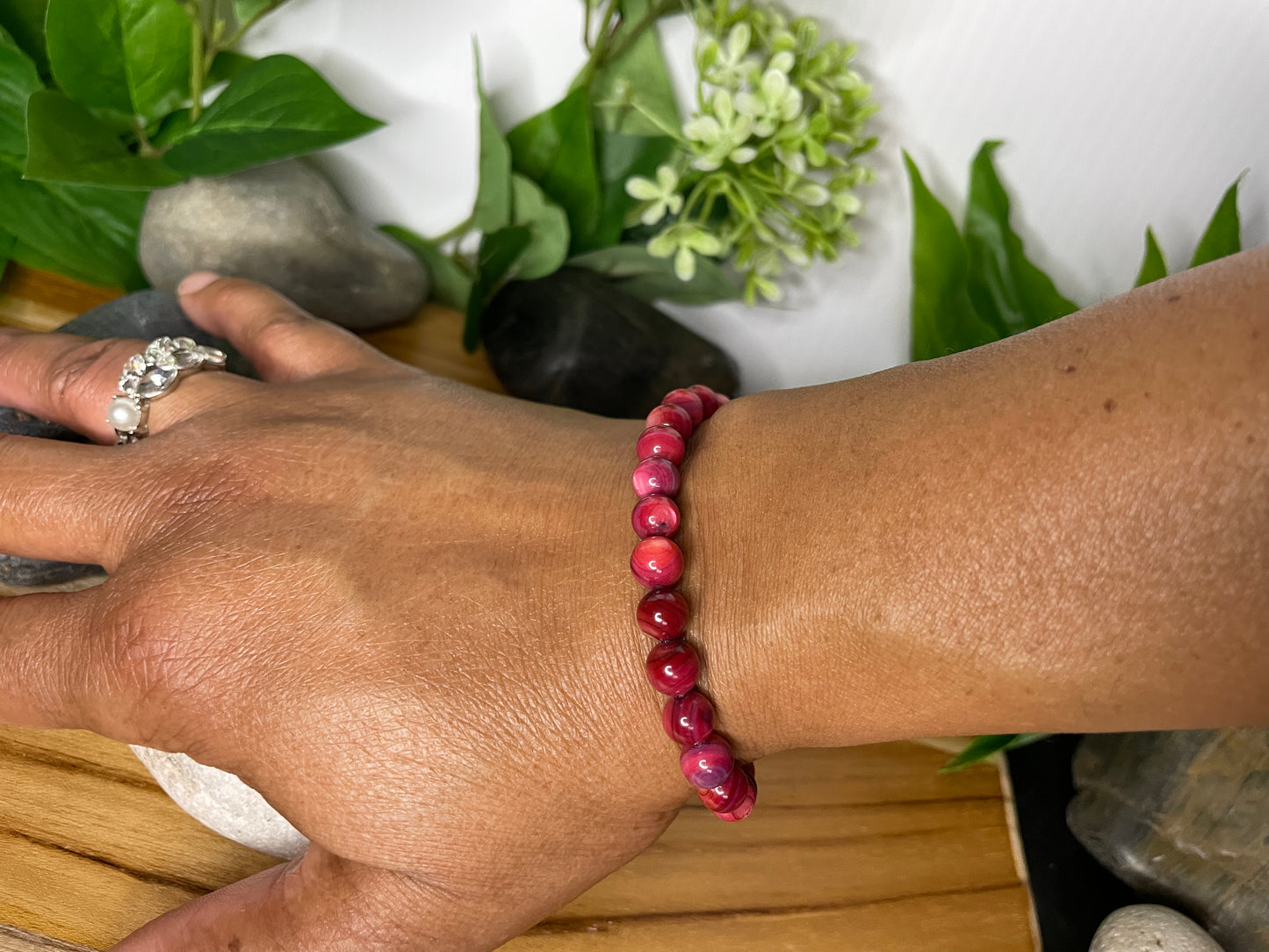 Shell, Purple Shell,  “Redish” Healing Bracelet.