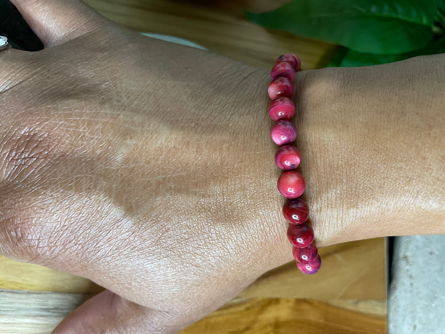 Shell, Purple Shell,  “Redish” Healing Bracelet.