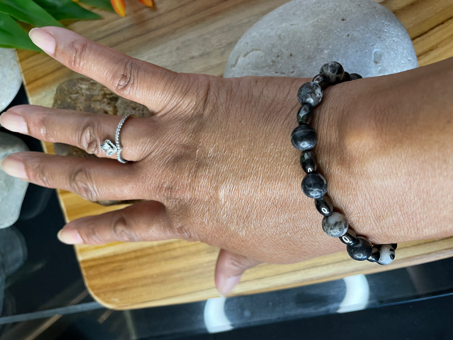 Zebra Stones w/Hematite, Healing Bracelet.