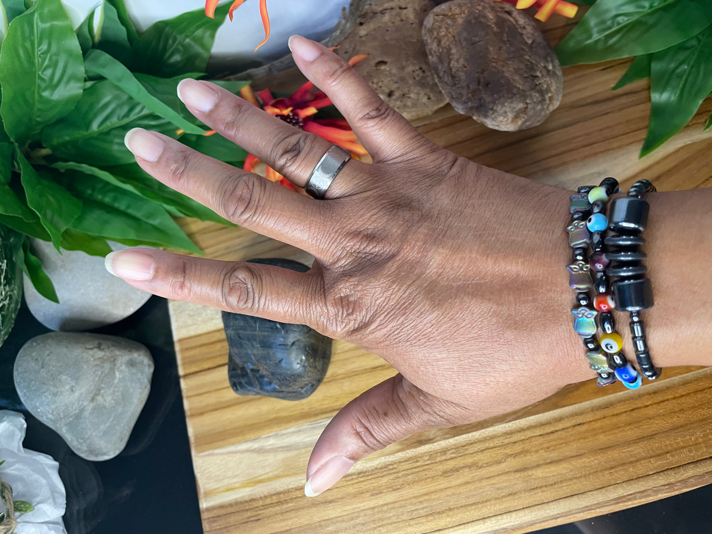 Owl Hematite, Healing Bracelet.