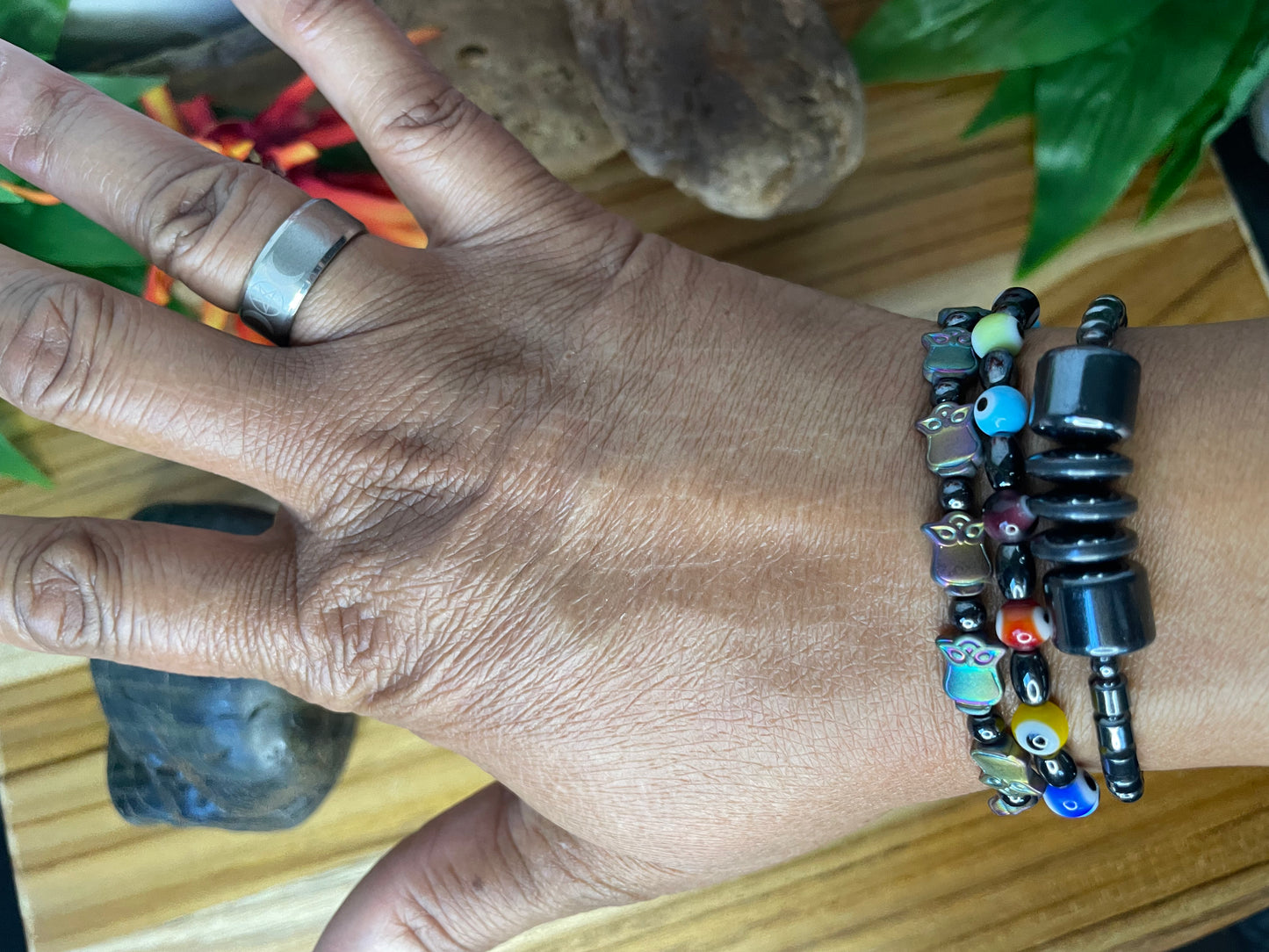Owl Hematite, Healing Bracelet.
