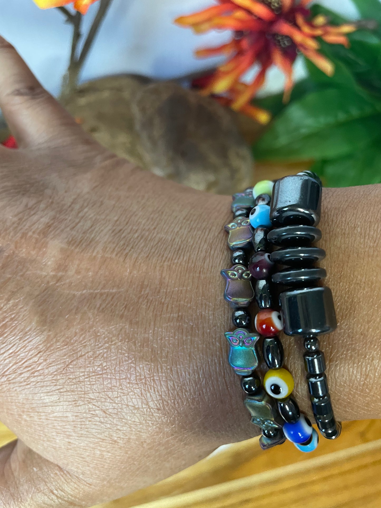 Owl Hematite, Healing Bracelet.