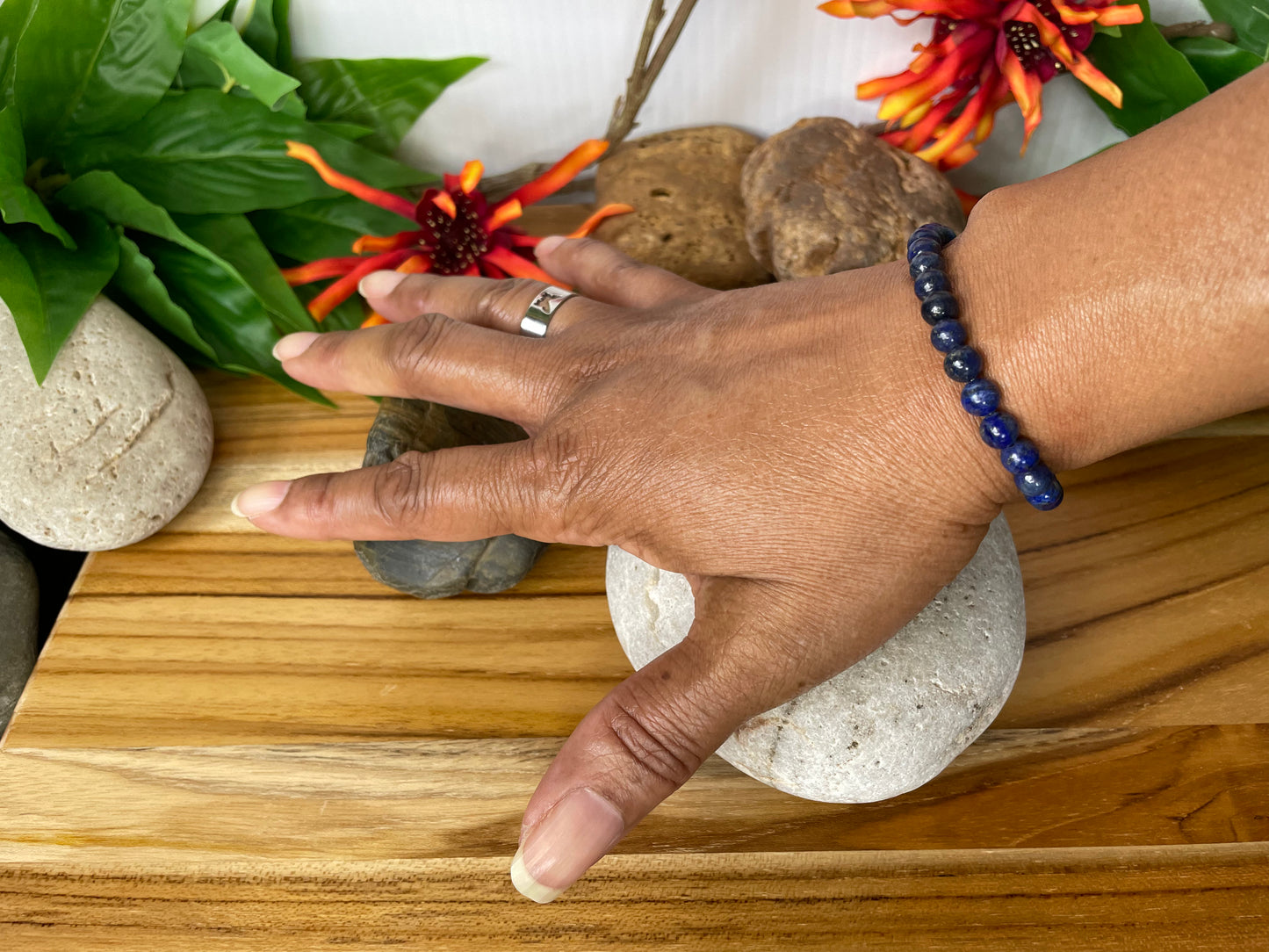 Lapis Lazuli Stones “ Deep Blue’, Healing Bracelet..