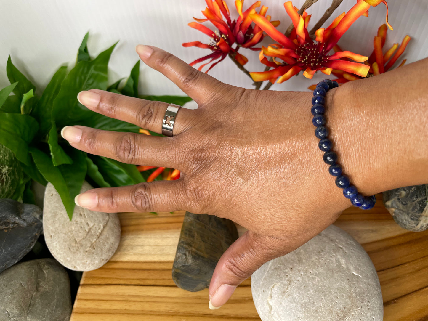 Lapis Lazuli Stones “ Deep Blue’, Healing Bracelet..