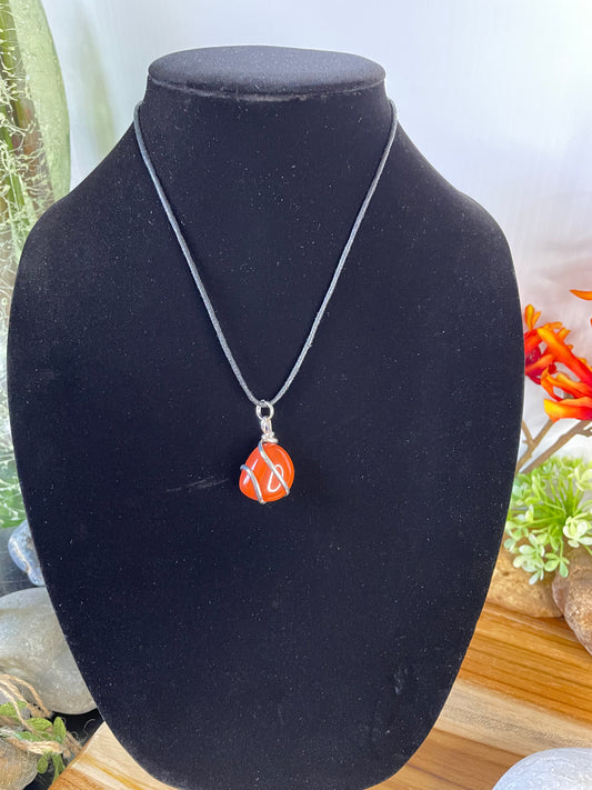 Red Jasper Crystal Stone, Healing Necklace.