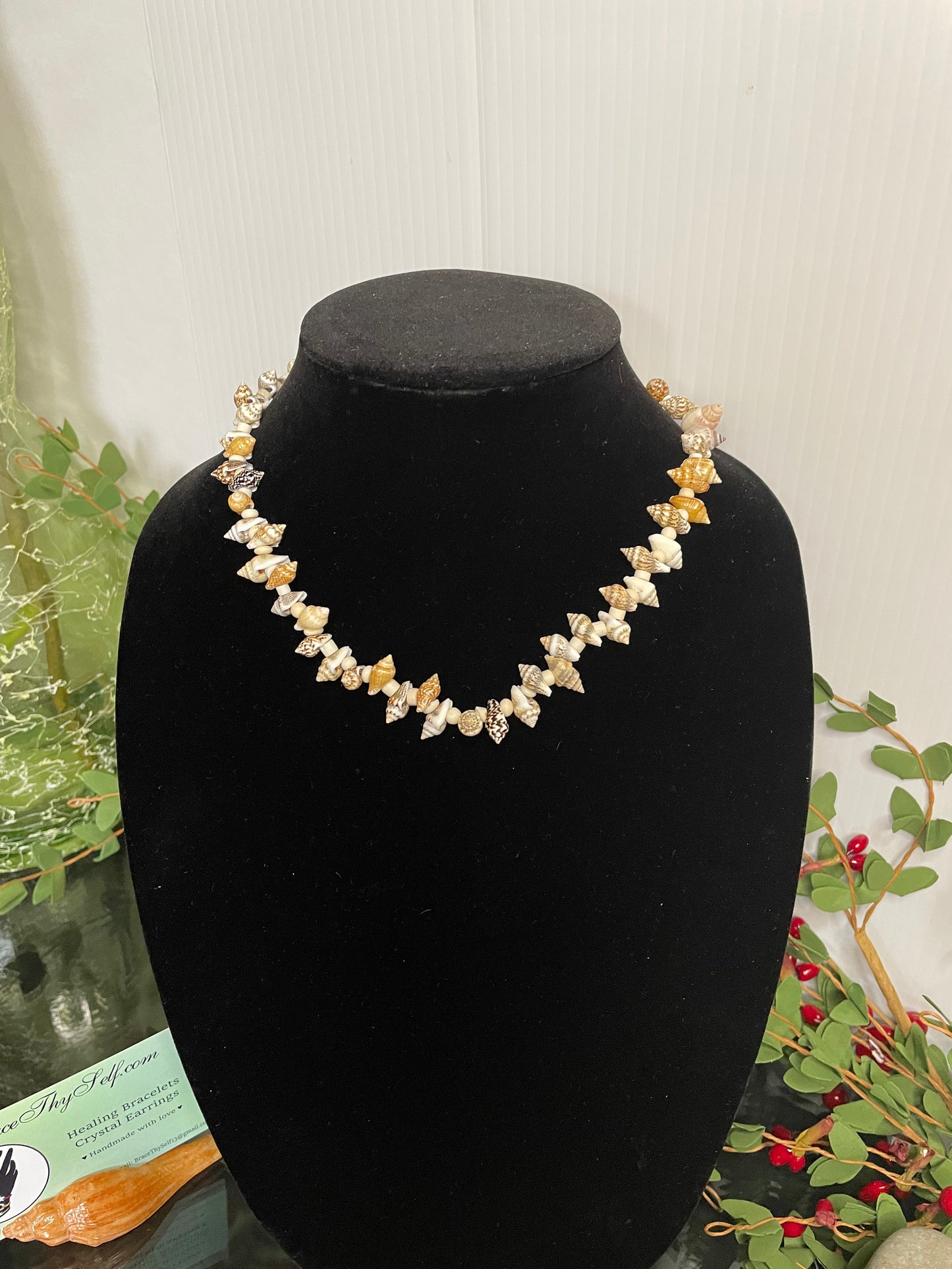 Shells w/Bone Spacing, Healing Necklace.