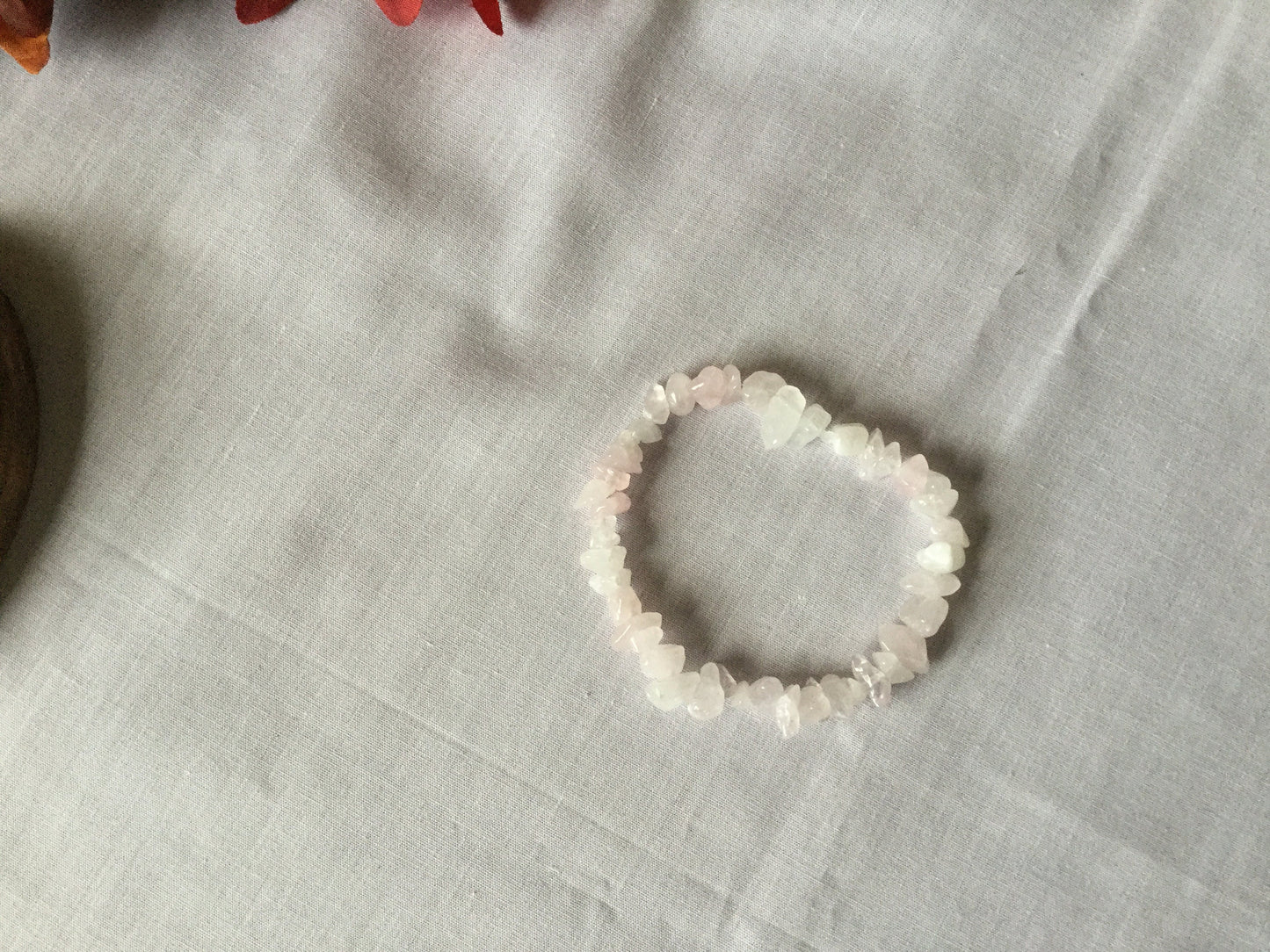 Rose Quartz Chipped Stones, Healing Bracelet.