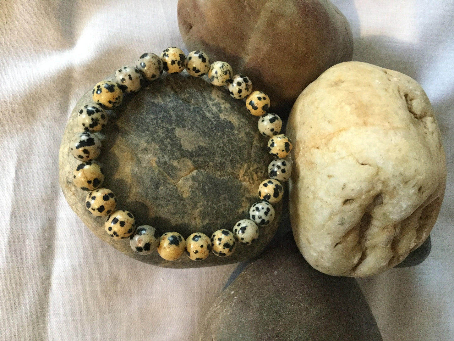 Jasper Dalmatian,  Healing Bracelet.