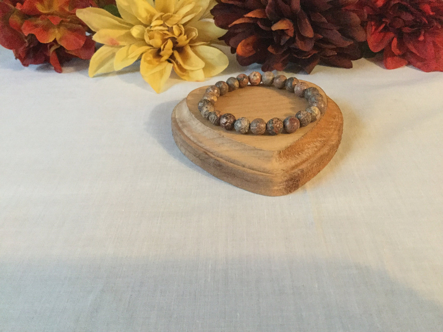 Jasper Leopard Dark Stone, Healing Bracelet.