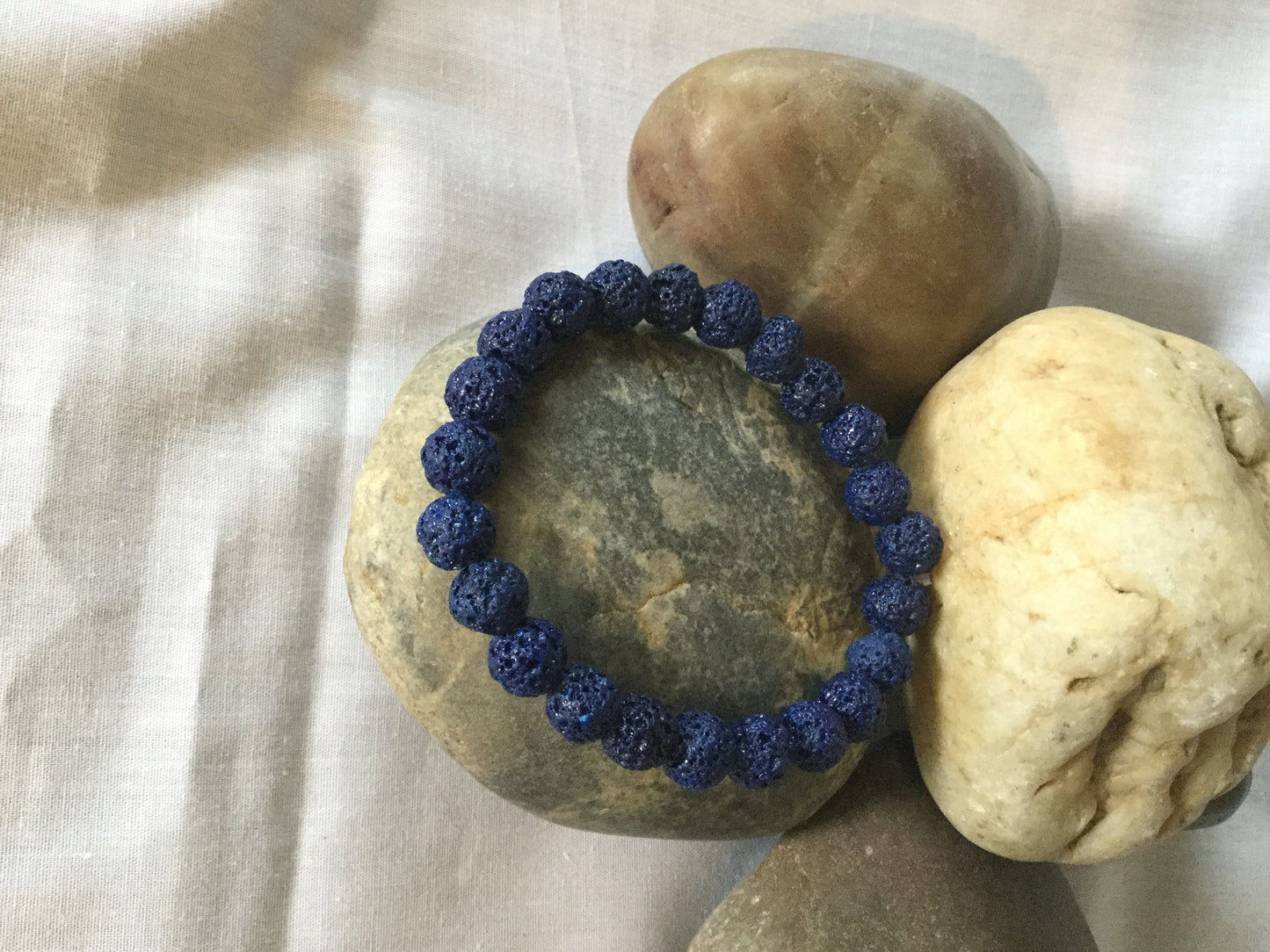 Lava, Blue Lava Stone, Healing Bracelet.