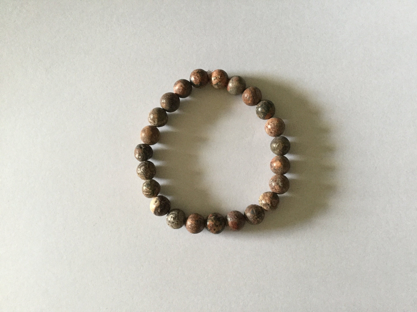 Jasper Leopard Dark Stone, Healing Bracelet.