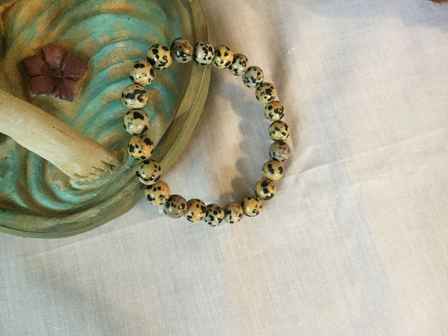 Jasper Dalmatian,  Healing Bracelet.