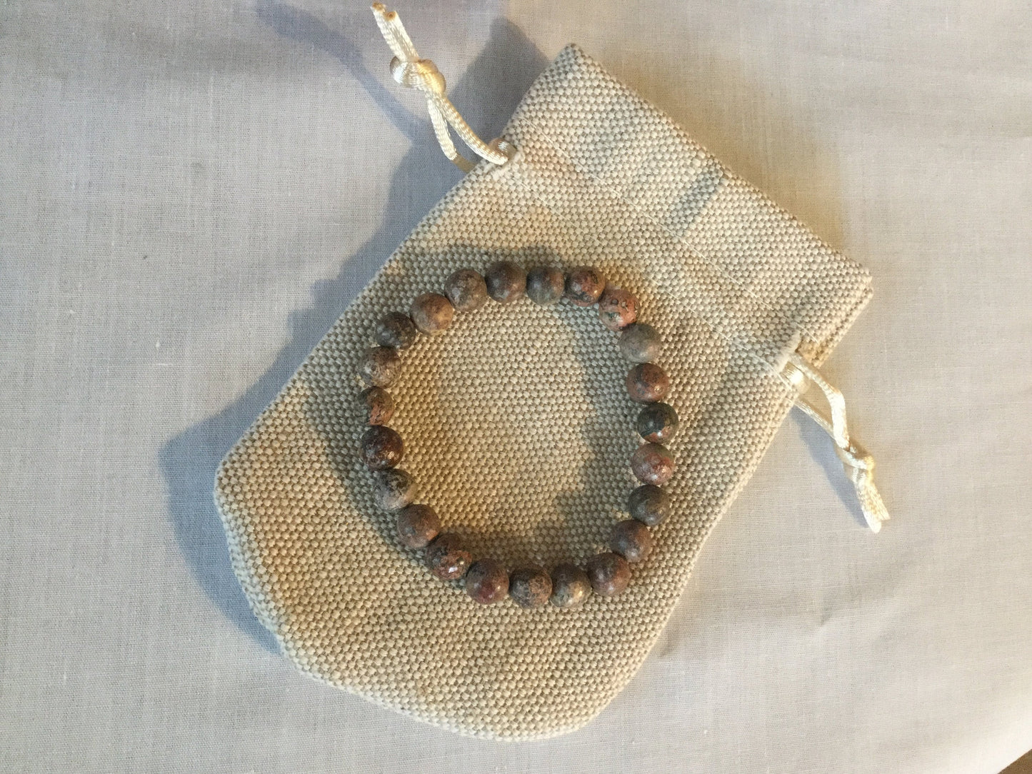 Jasper Leopard Dark Stone, Healing Bracelet.