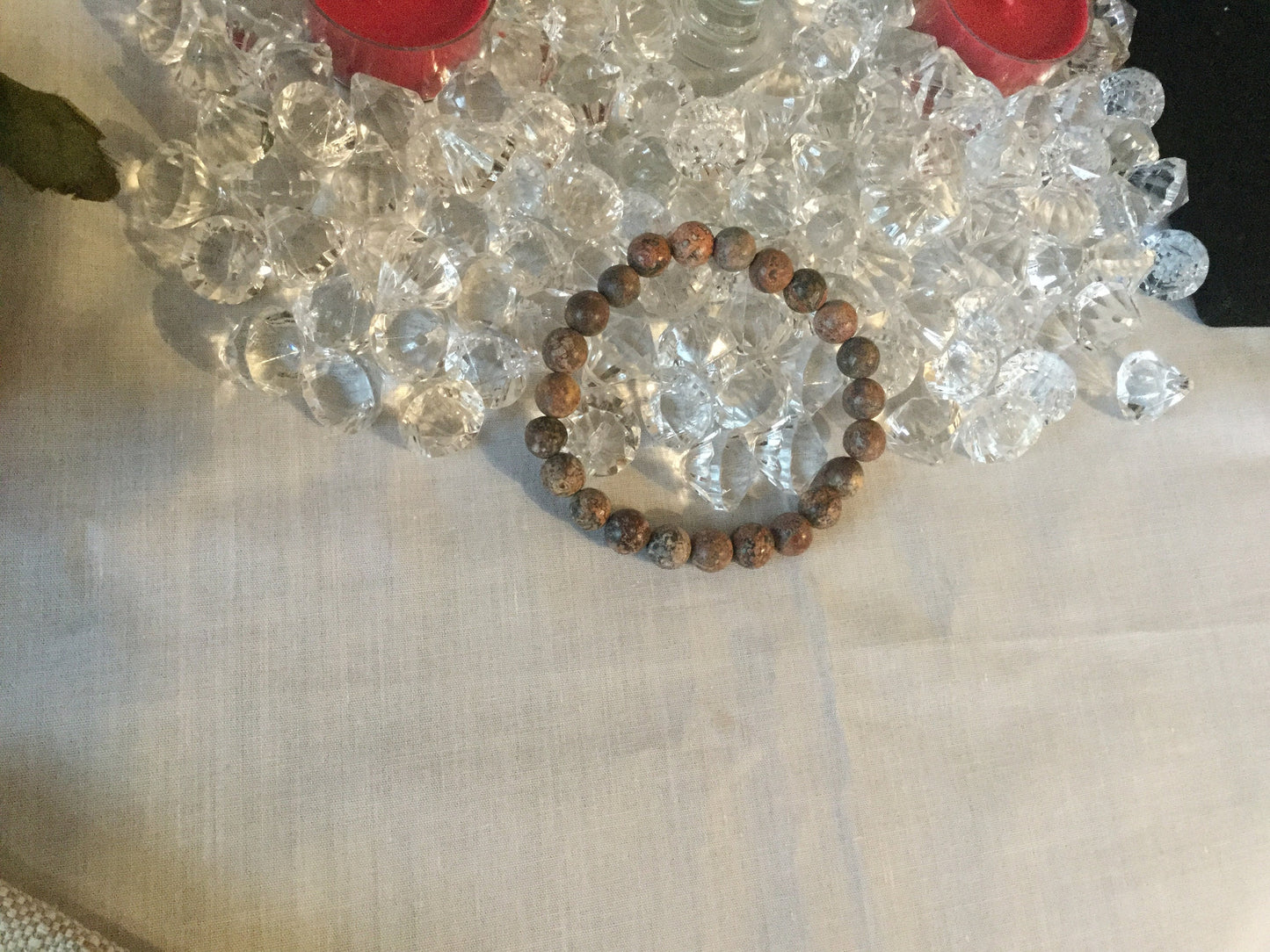 Jasper Leopard Dark Stone, Healing Bracelet.