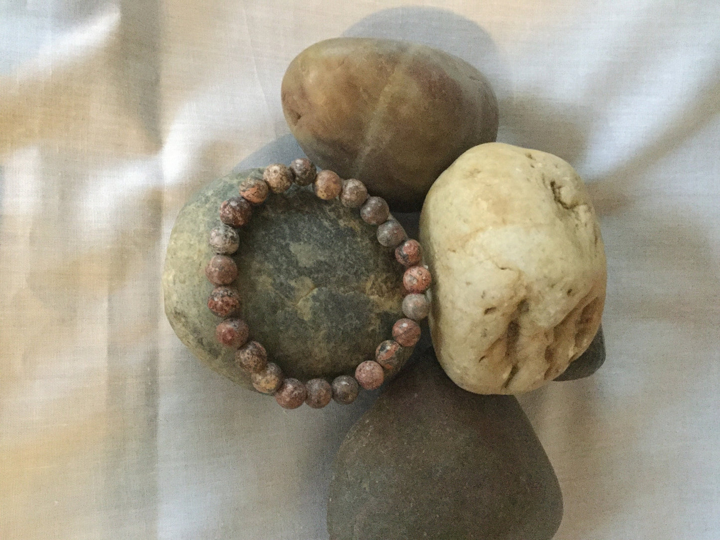 Jasper Leopard Dark Stone, Healing Bracelet.