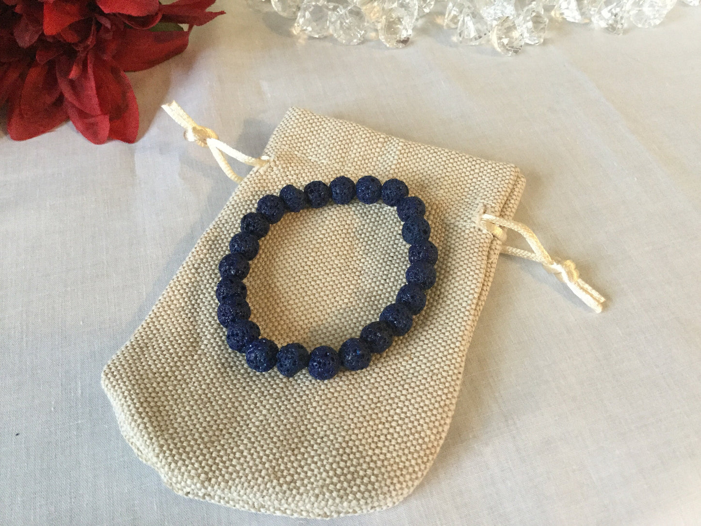 Lava, Blue Lava Stone, Healing Bracelet.