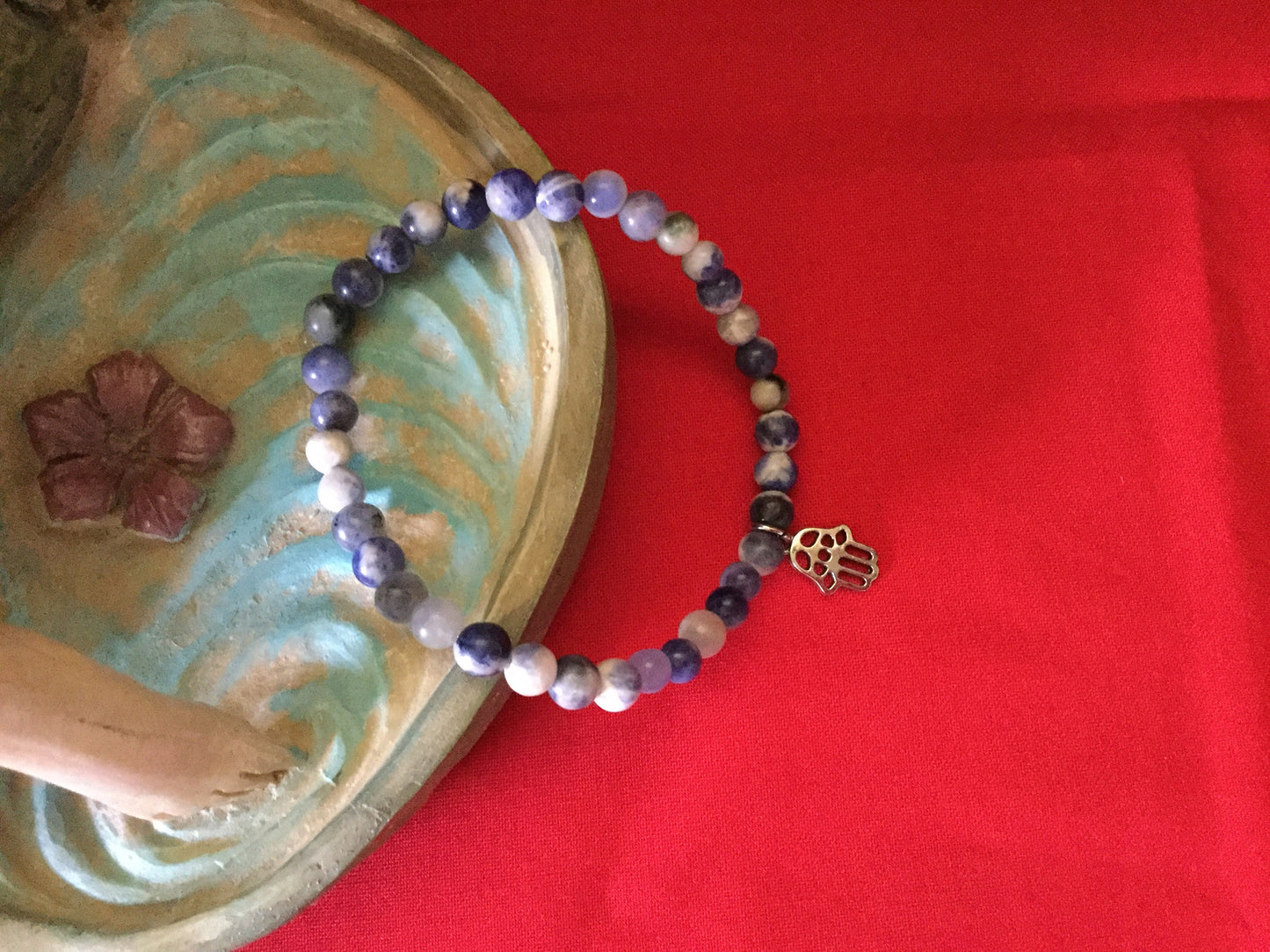Sodalite w/Hamsa, Healing Bracelet.