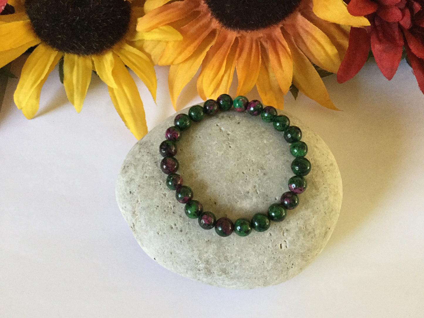 Jasper Stone, “Green & Rose” Healing Bracelet..