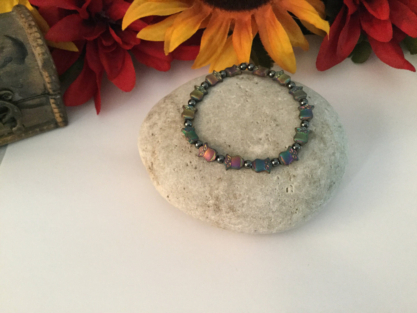 Owl Hematite, Healing Bracelet.