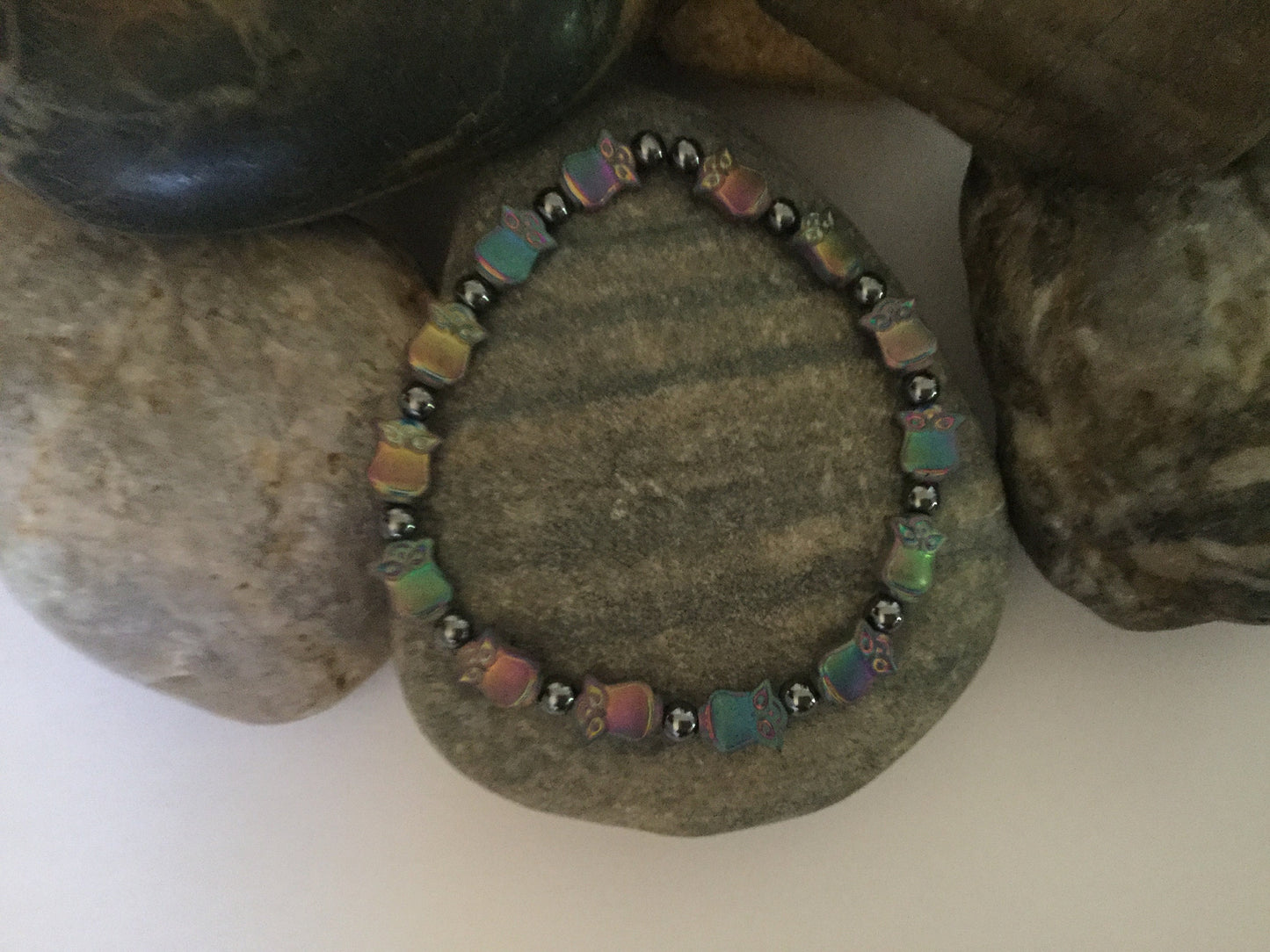 Owl Hematite, Healing Bracelet.