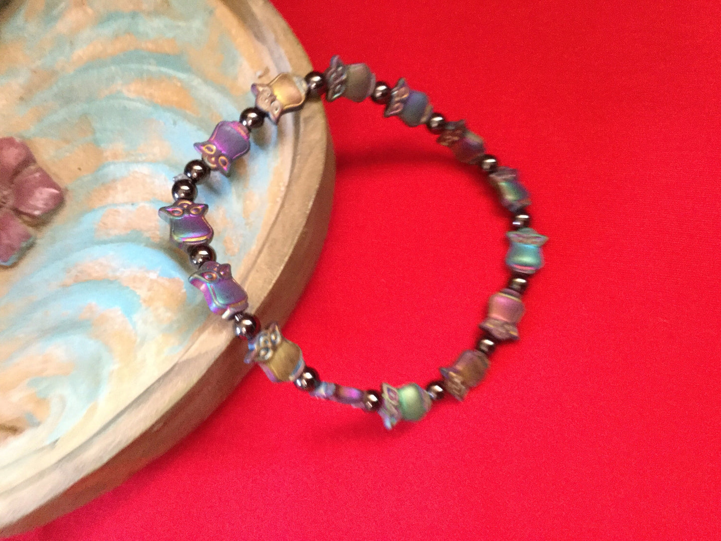 Owl Hematite, Healing Bracelet.