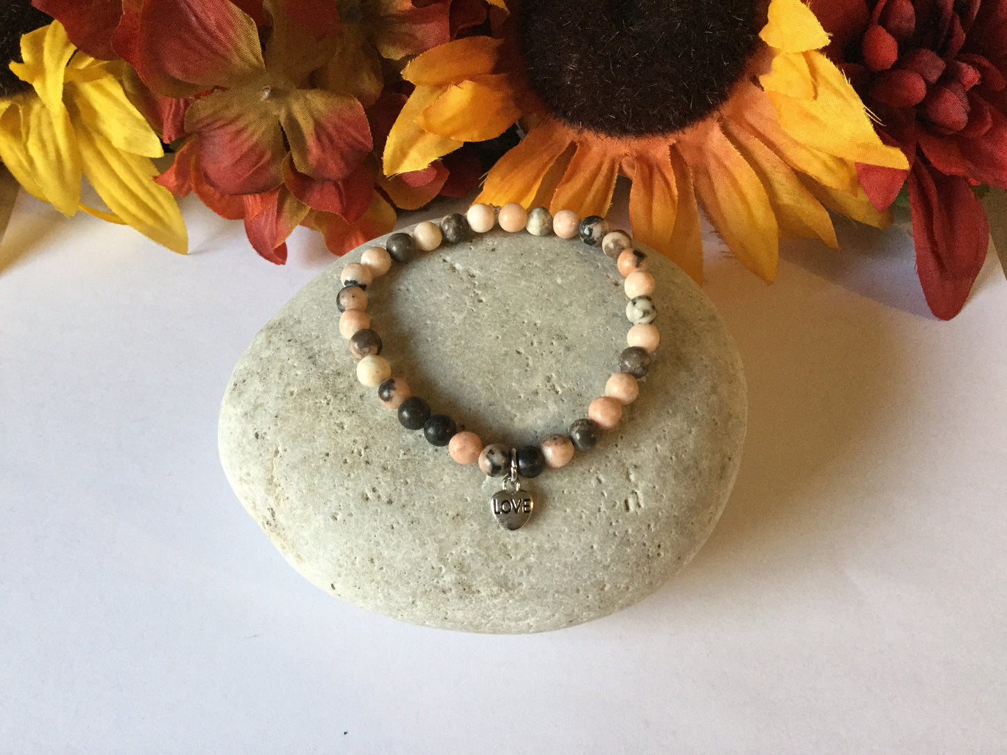 Jasper w/Love Charm, Healing Bracelet.