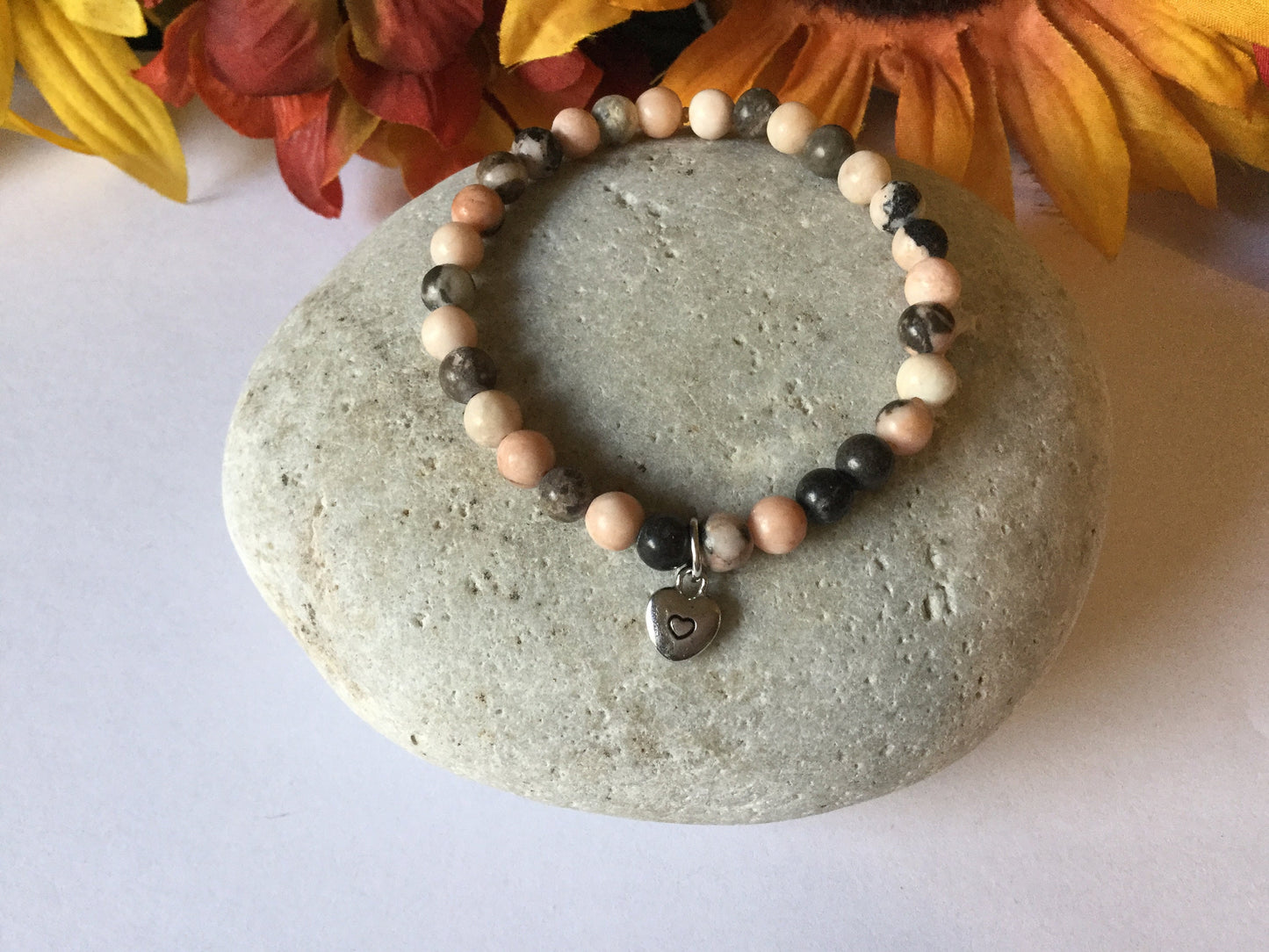 Jasper w/Love Charm, Healing Bracelet.