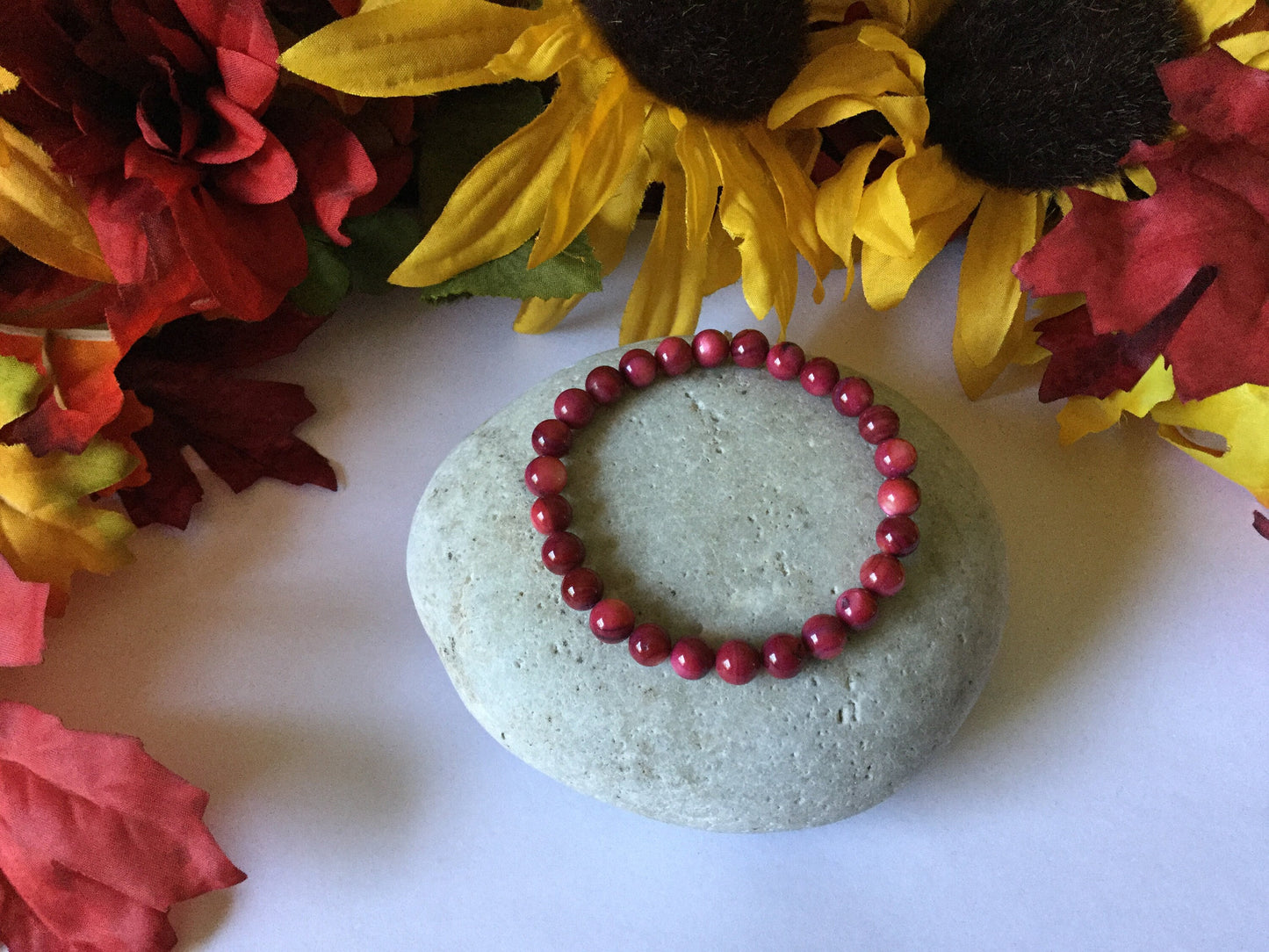 Shell, Purple Shell,  “Redish” Healing Bracelet.