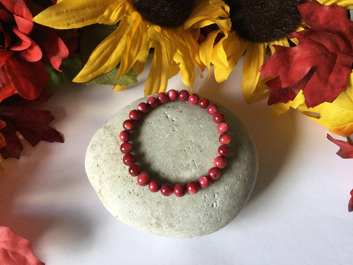 Shell, Purple Shell,  “Redish” Healing Bracelet.