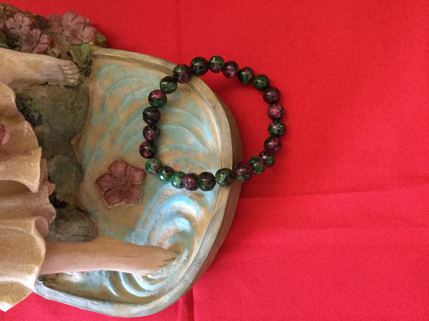 Jasper Stone, “Green & Rose” Healing Bracelet..