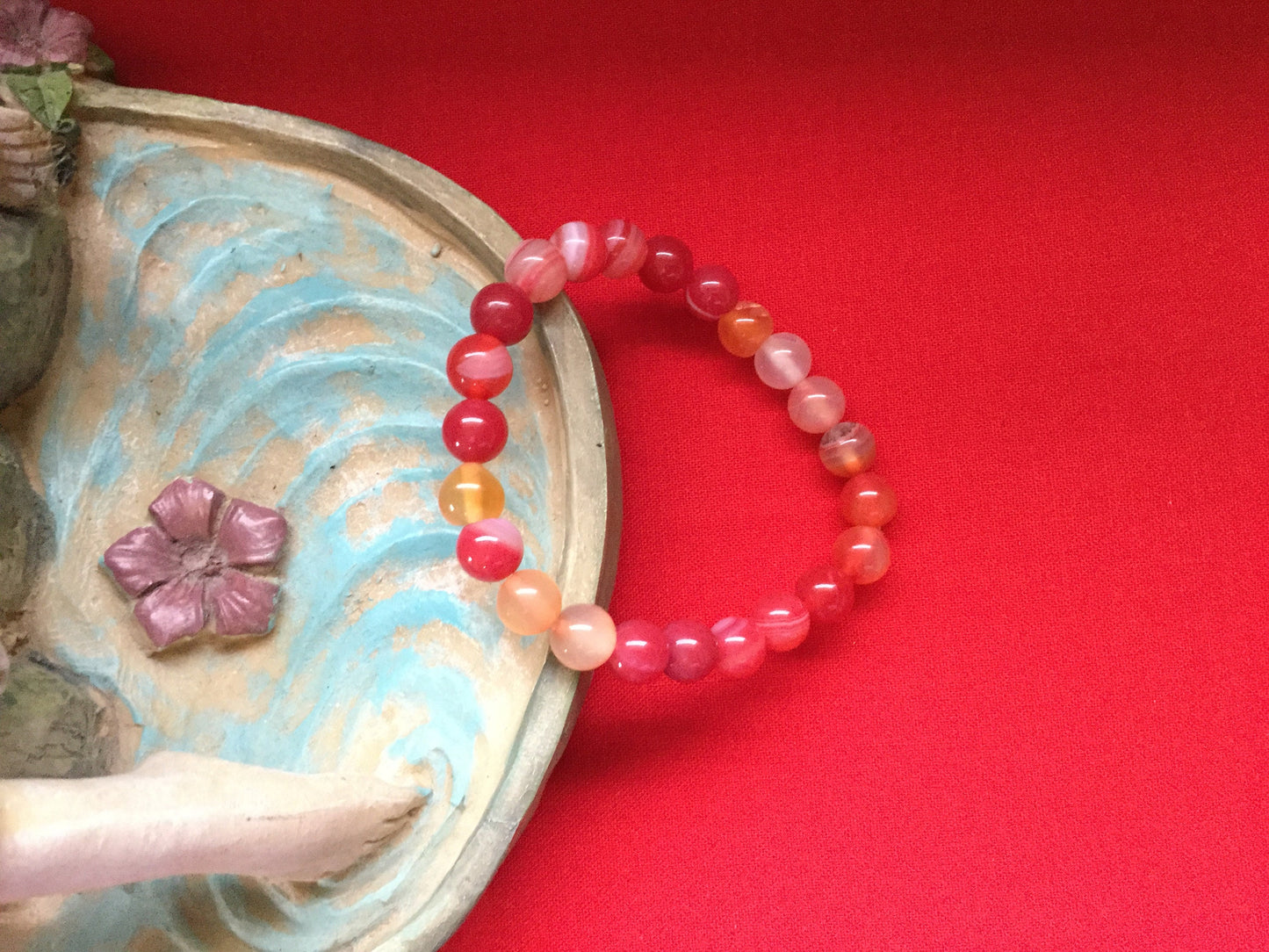 Agate, “Red & Yellow Stones”, Healing Bracelet.