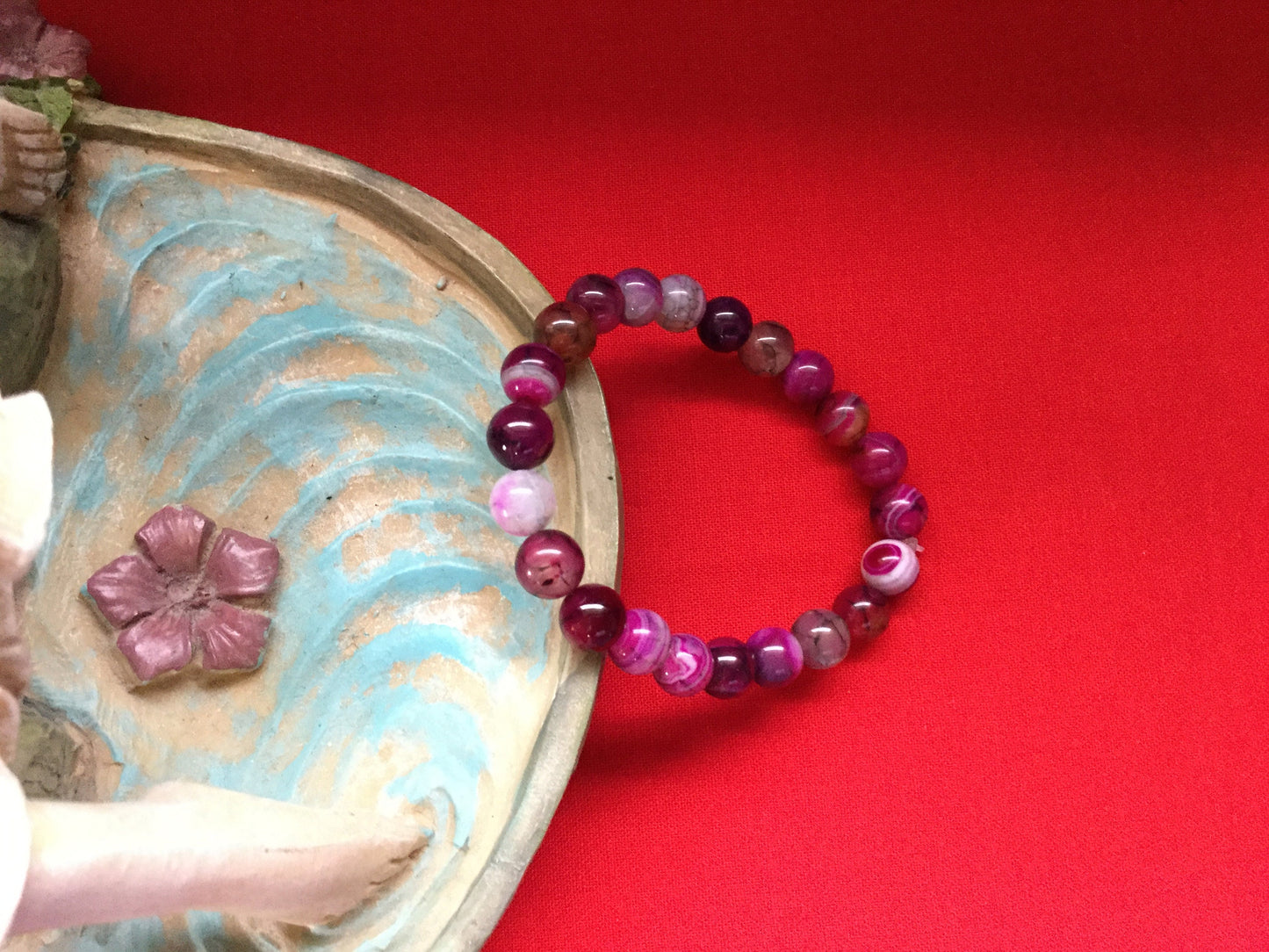 Agate, “Purple & Grey Stones”, Healing Bracelet.