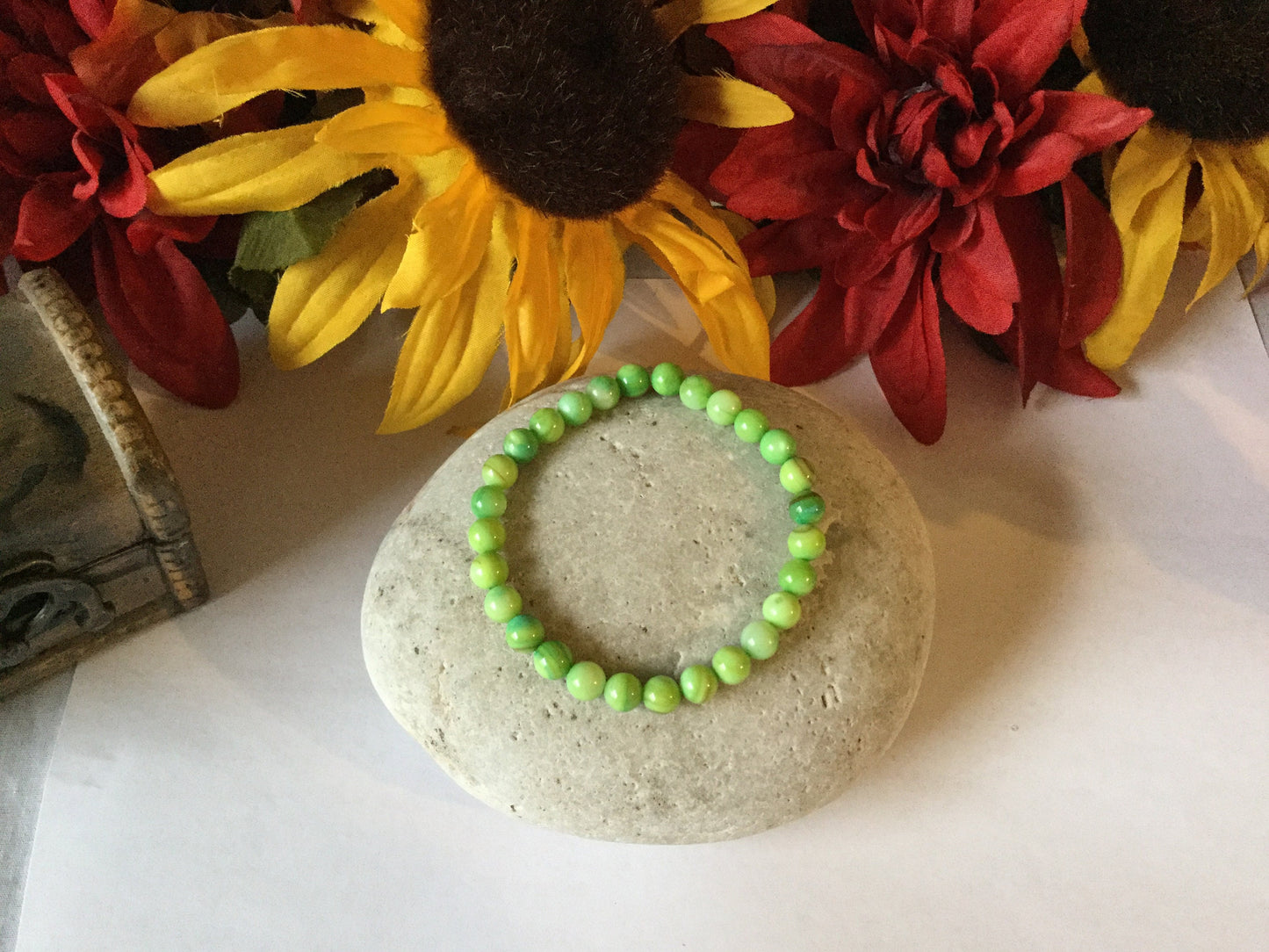 Shell,  Green Healing Bracelet.