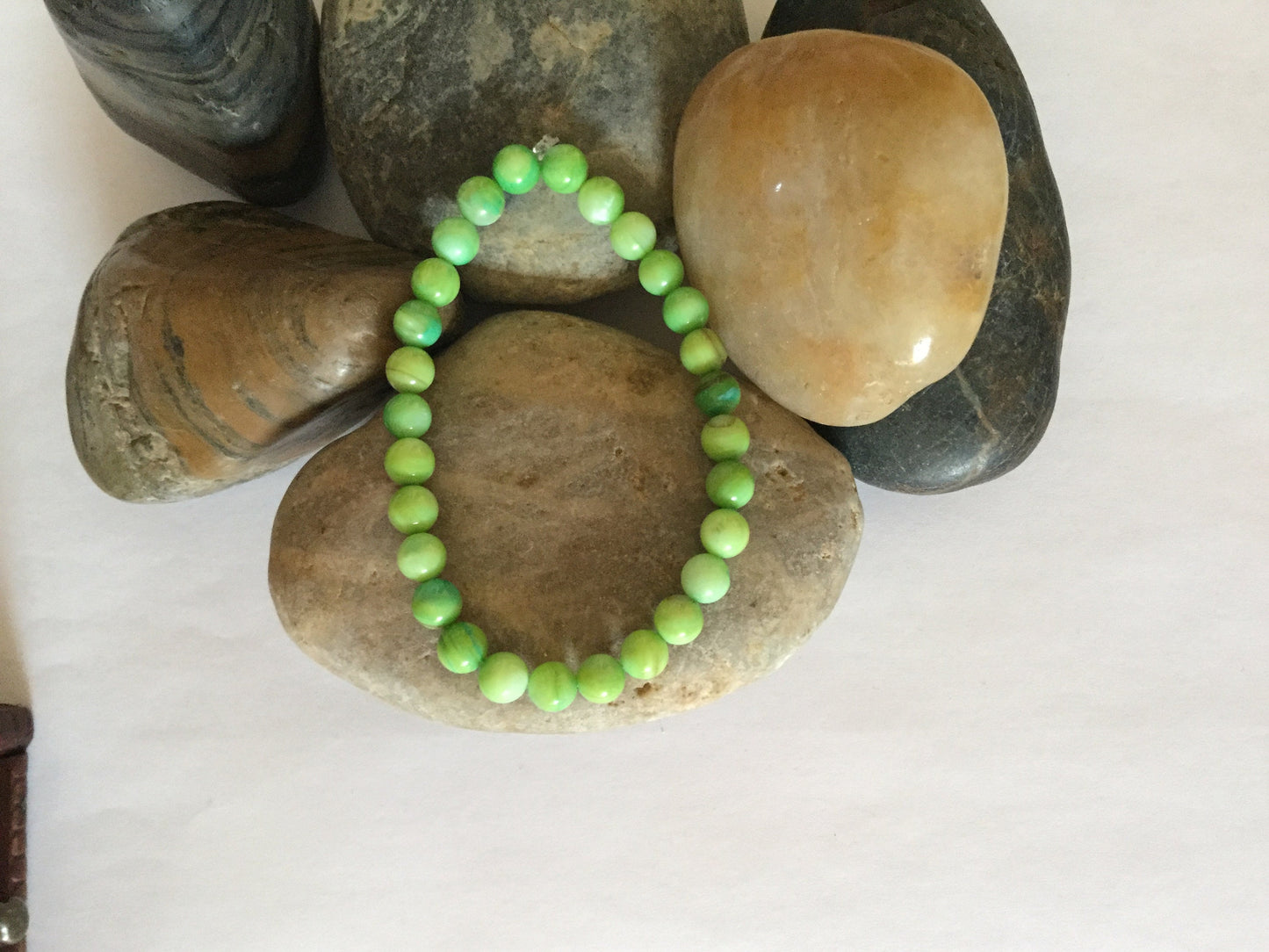 Shell,  Green Healing Bracelet.