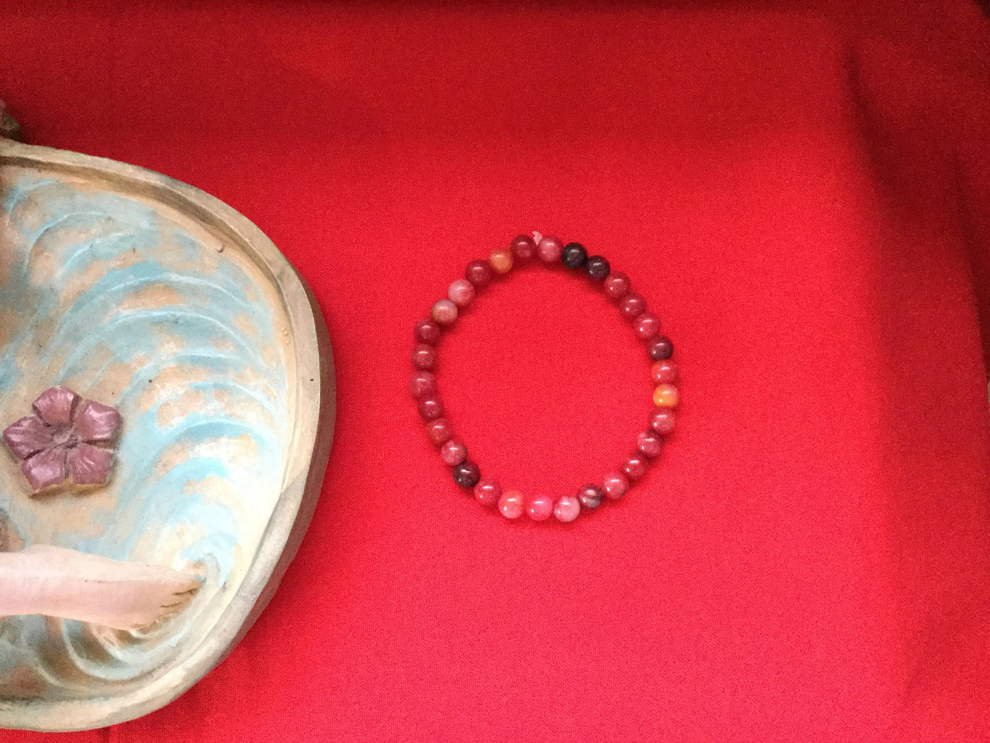 Jade  “Reddish”Stones, Healing Bracelet.