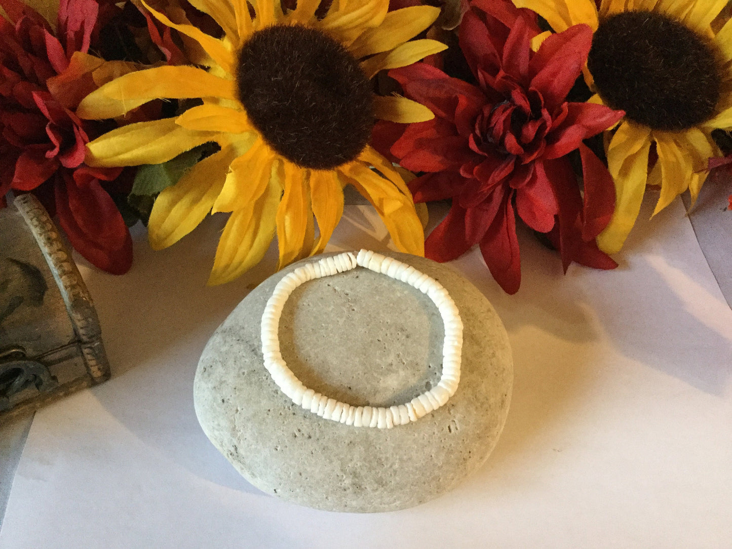 Shell, Moon Shell,  White Healing Bracelet.