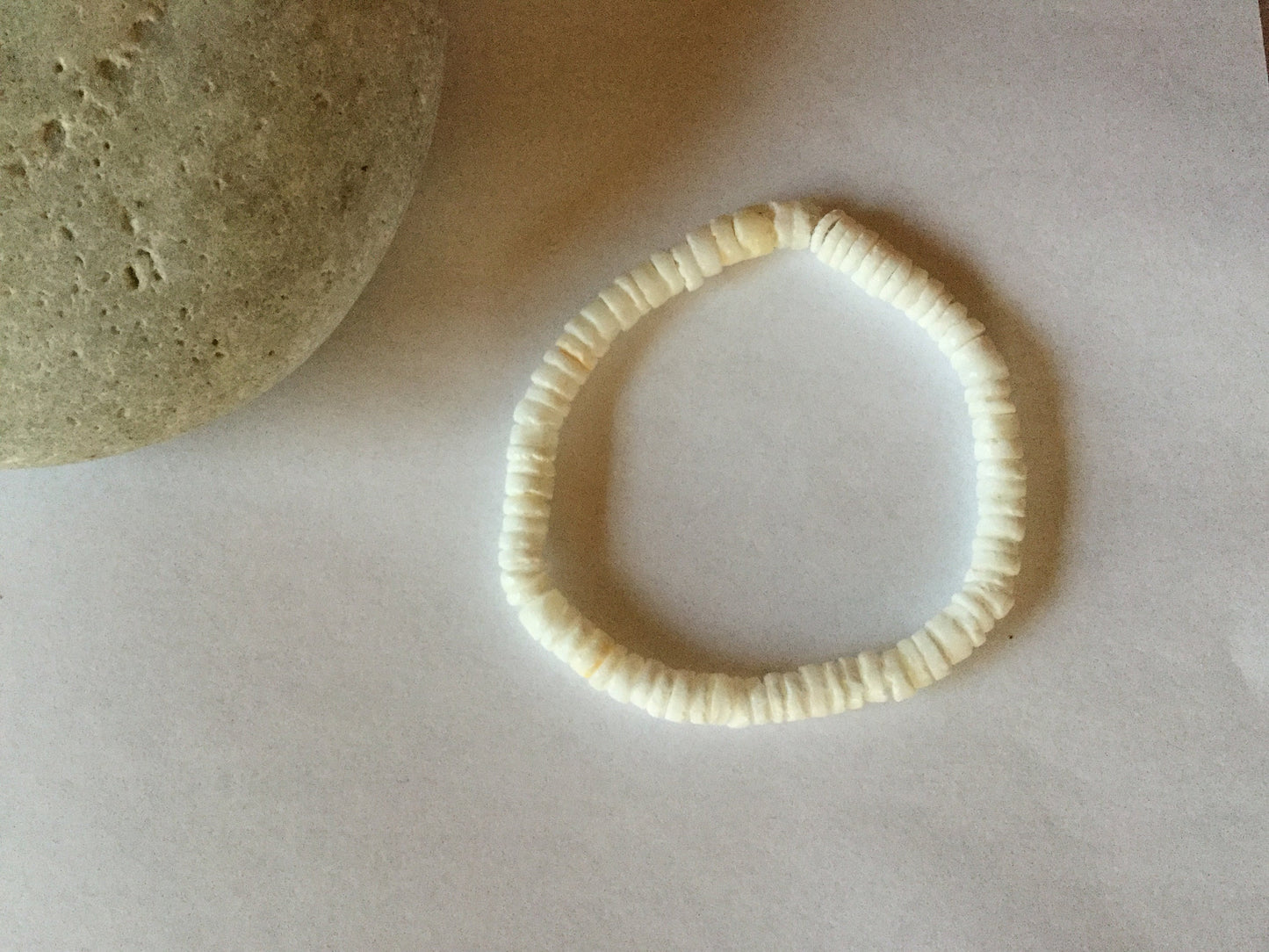 Shell, Moon Shell,  White Healing Bracelet.