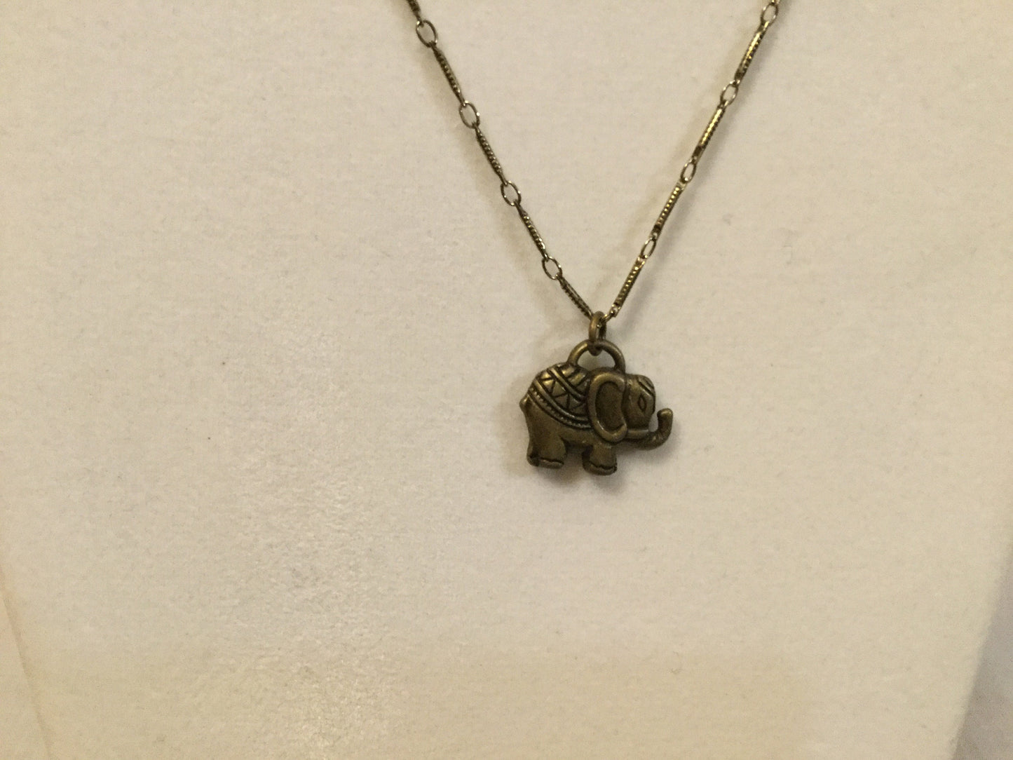 Elephant,Antique Brass Necklace.