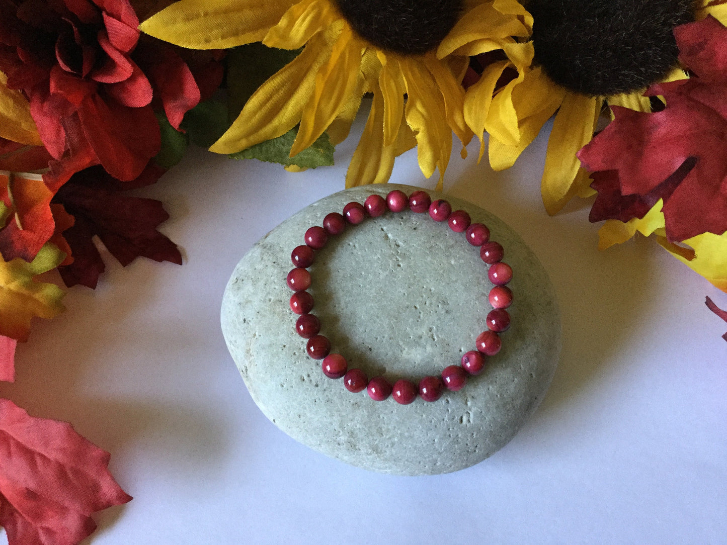 Shell, Purple Shell,  “Redish” Healing Bracelet.