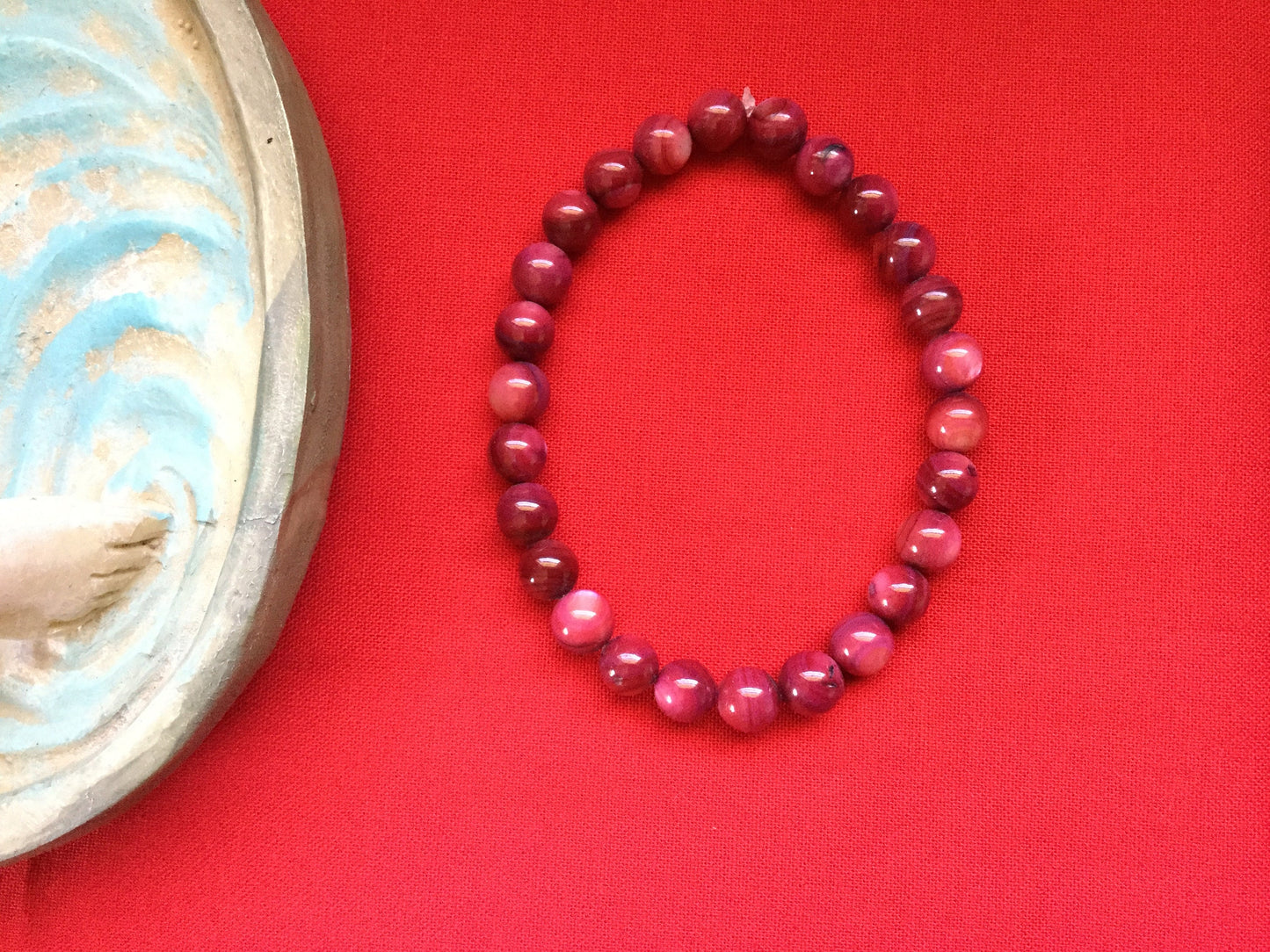 Shell, Purple Shell,  “Redish” Healing Bracelet.