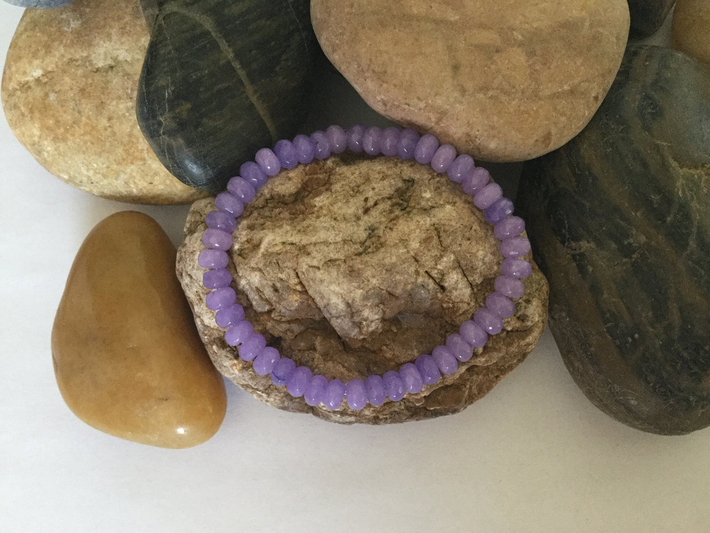 Agate, Light Purple Stones Healing Bracelet.