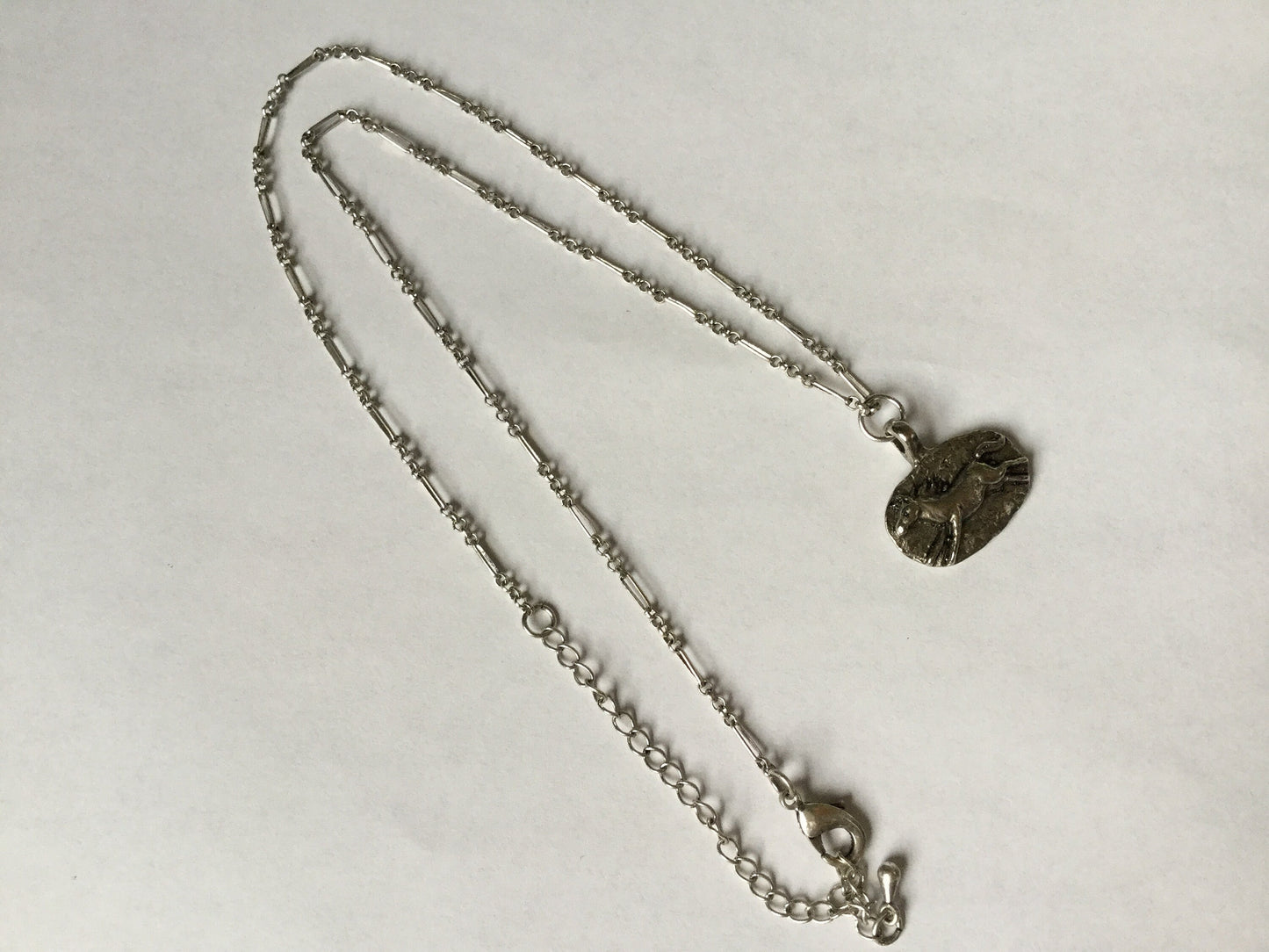 Brave Horse, Silver Metal Necklace.