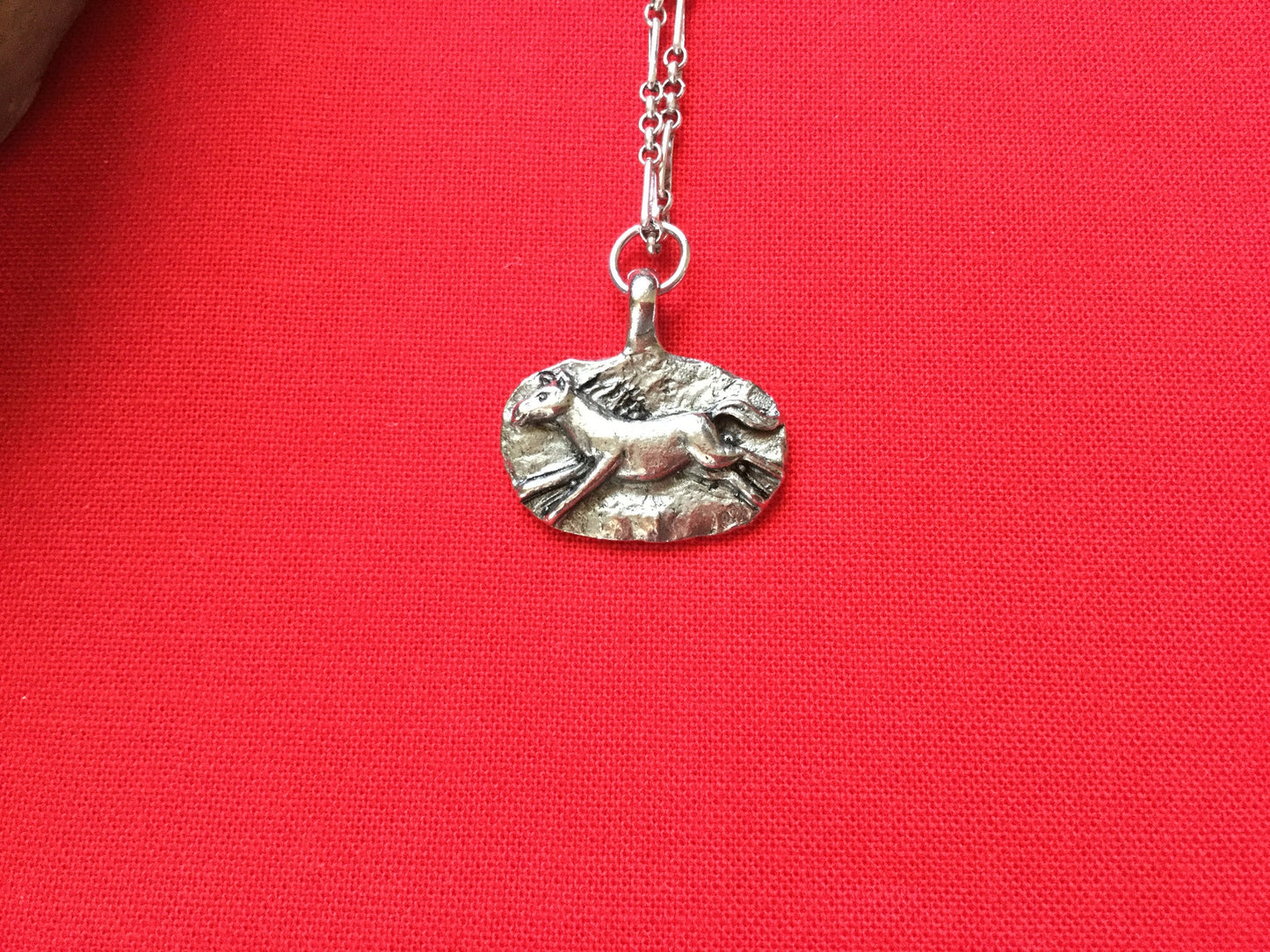 Brave Horse, Silver Metal Necklace.