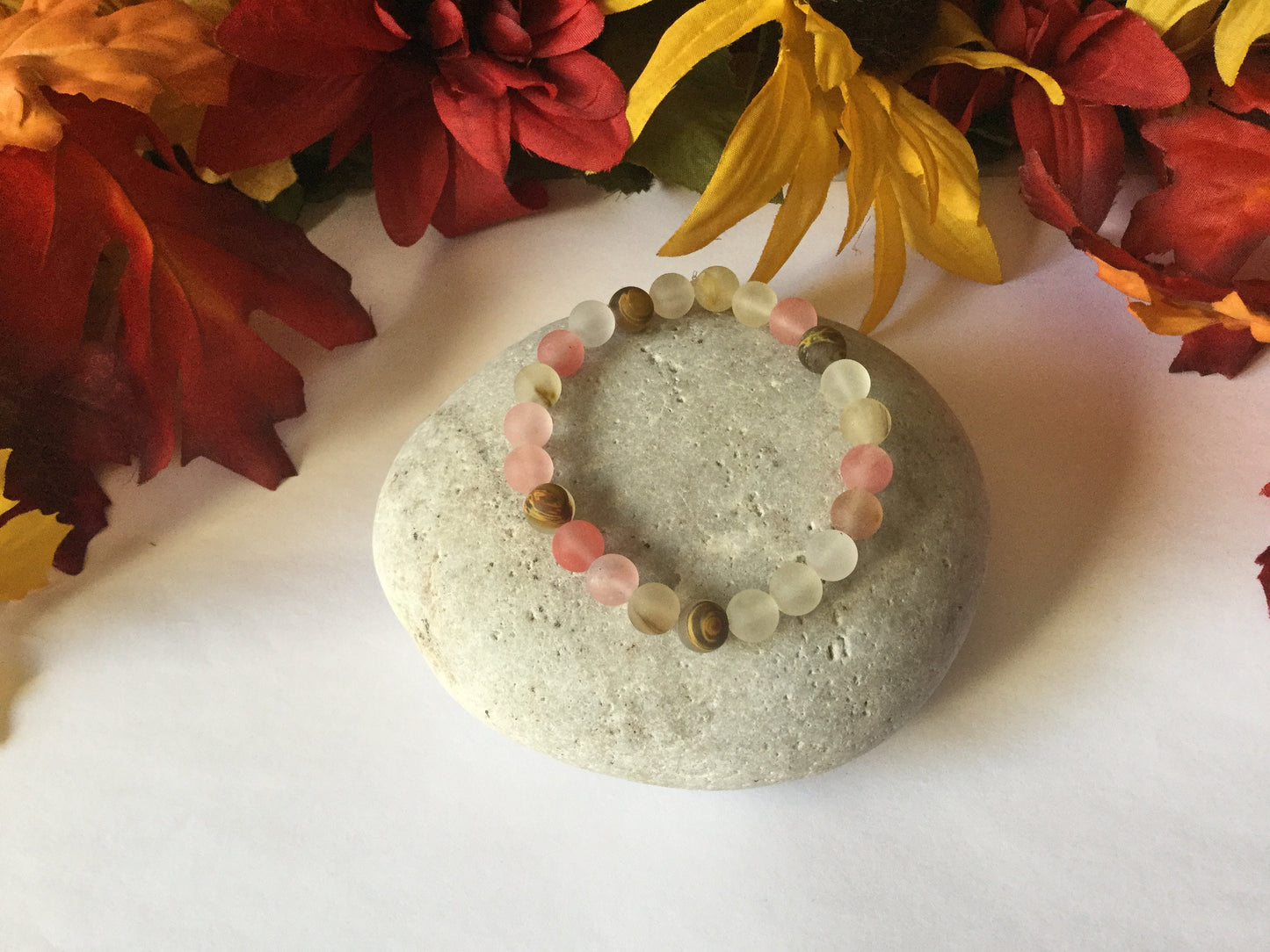Cherry Quartz Stone, Healing Bracelet.